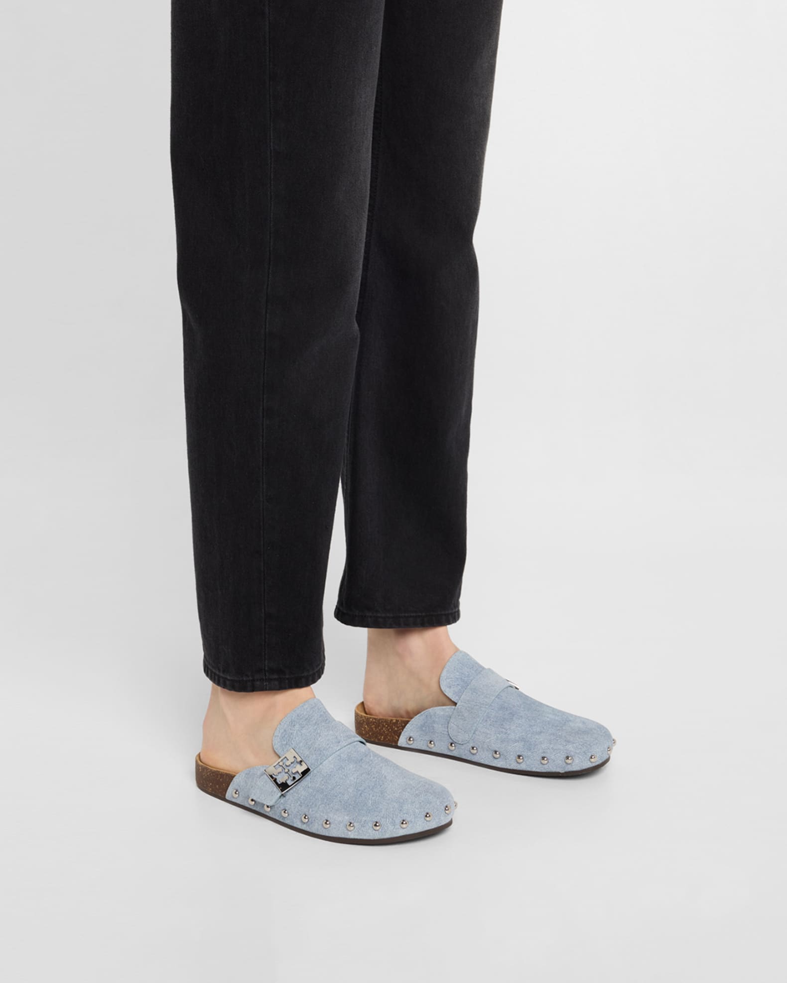 Mellow Denim Studded Mules 1