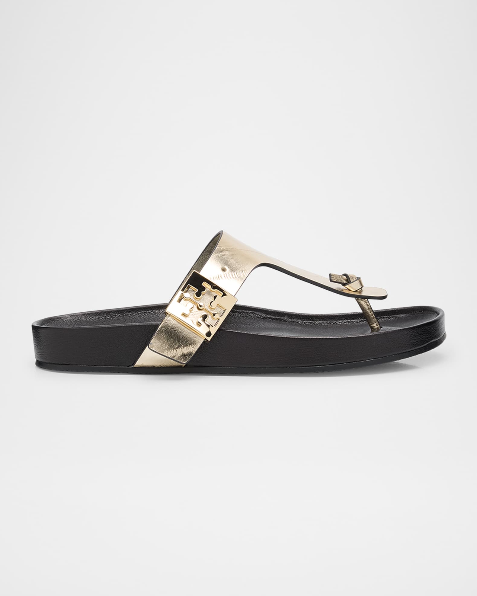 Mellow Leather Buckle Thong Sandals 0