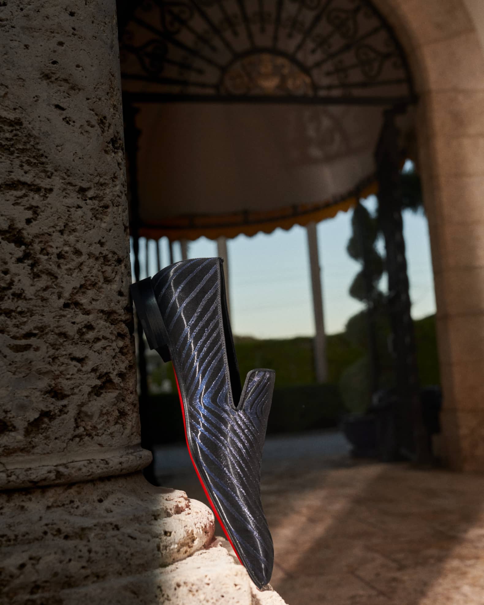 Christian Louboutin Men's Dandelion Red-Sole Jacquard Loafers