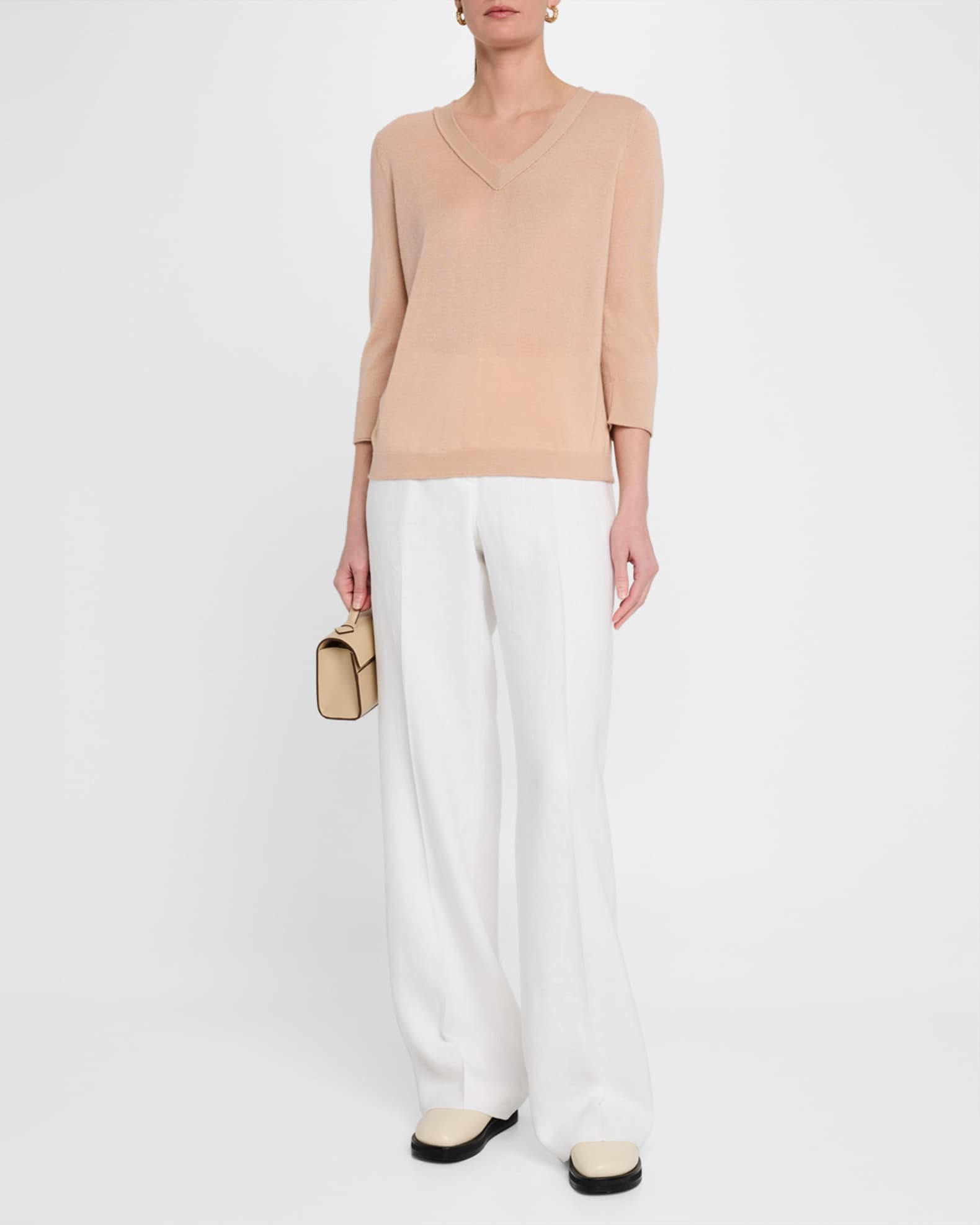 Cashmere V-Neck Sweater - Thumbnail 2