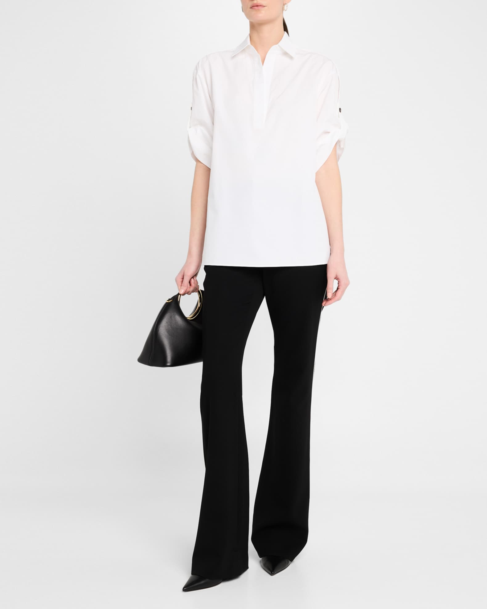 Tab-Sleeve Cotton Shirt 1