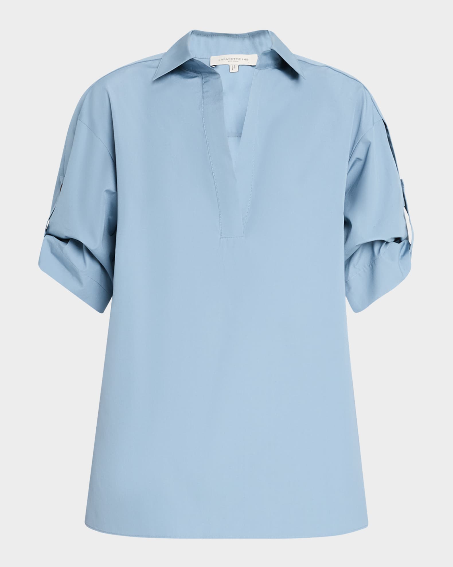 Tab-Sleeve Cotton Shirt 0