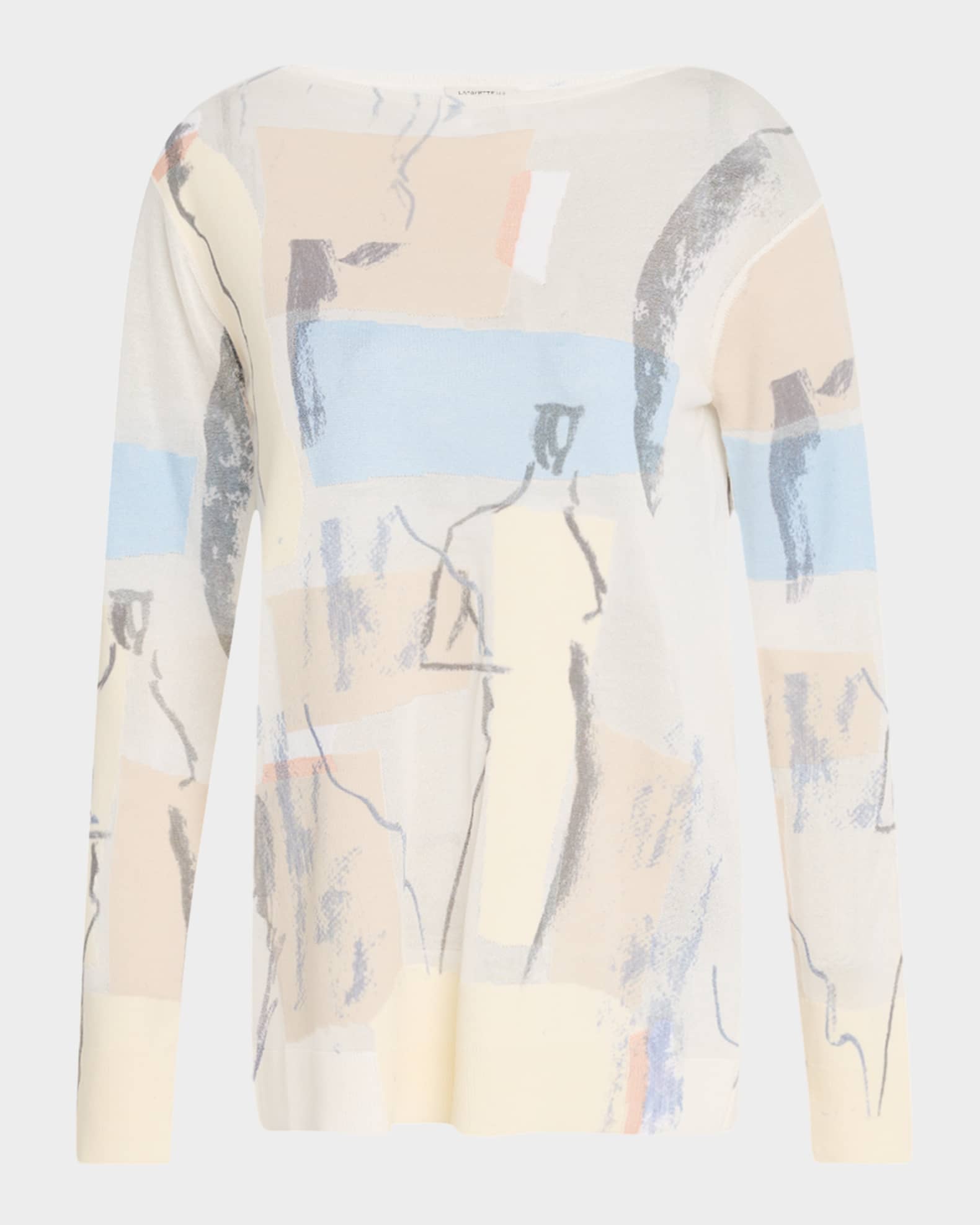 Sketch-Print Intarsia Sweater
