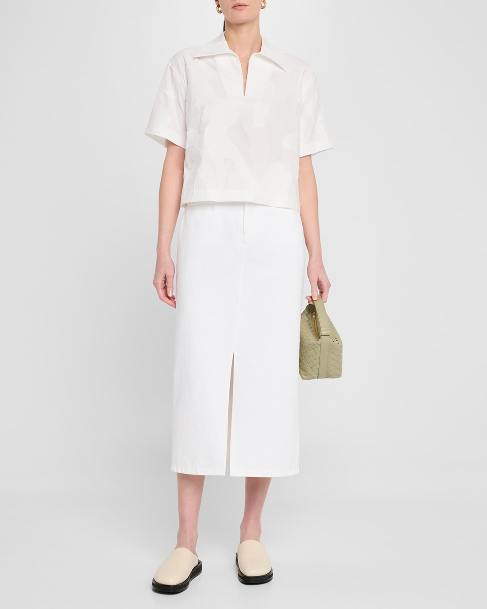 Cropped Burnout Boxy Blouse 1