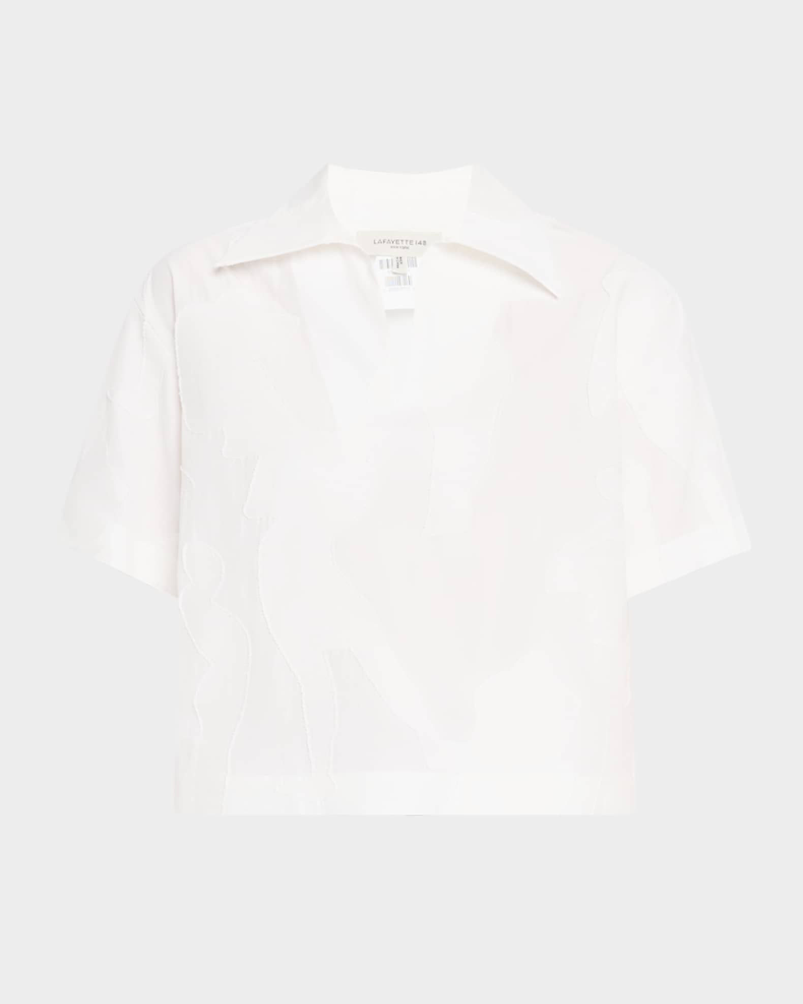 Cropped Burnout Boxy Blouse 0