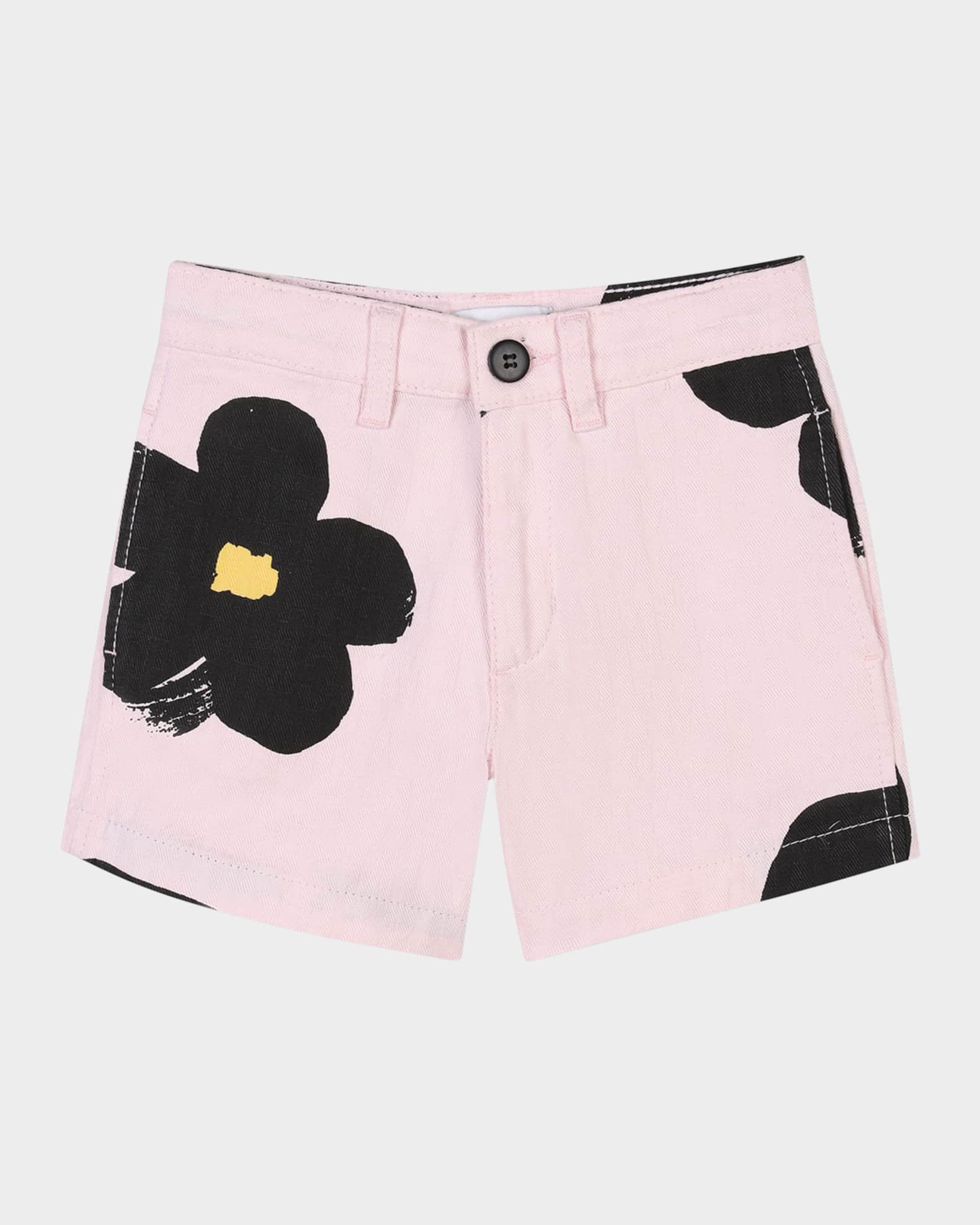 Girl's Floral-Print Cotton Twill Shorts 0