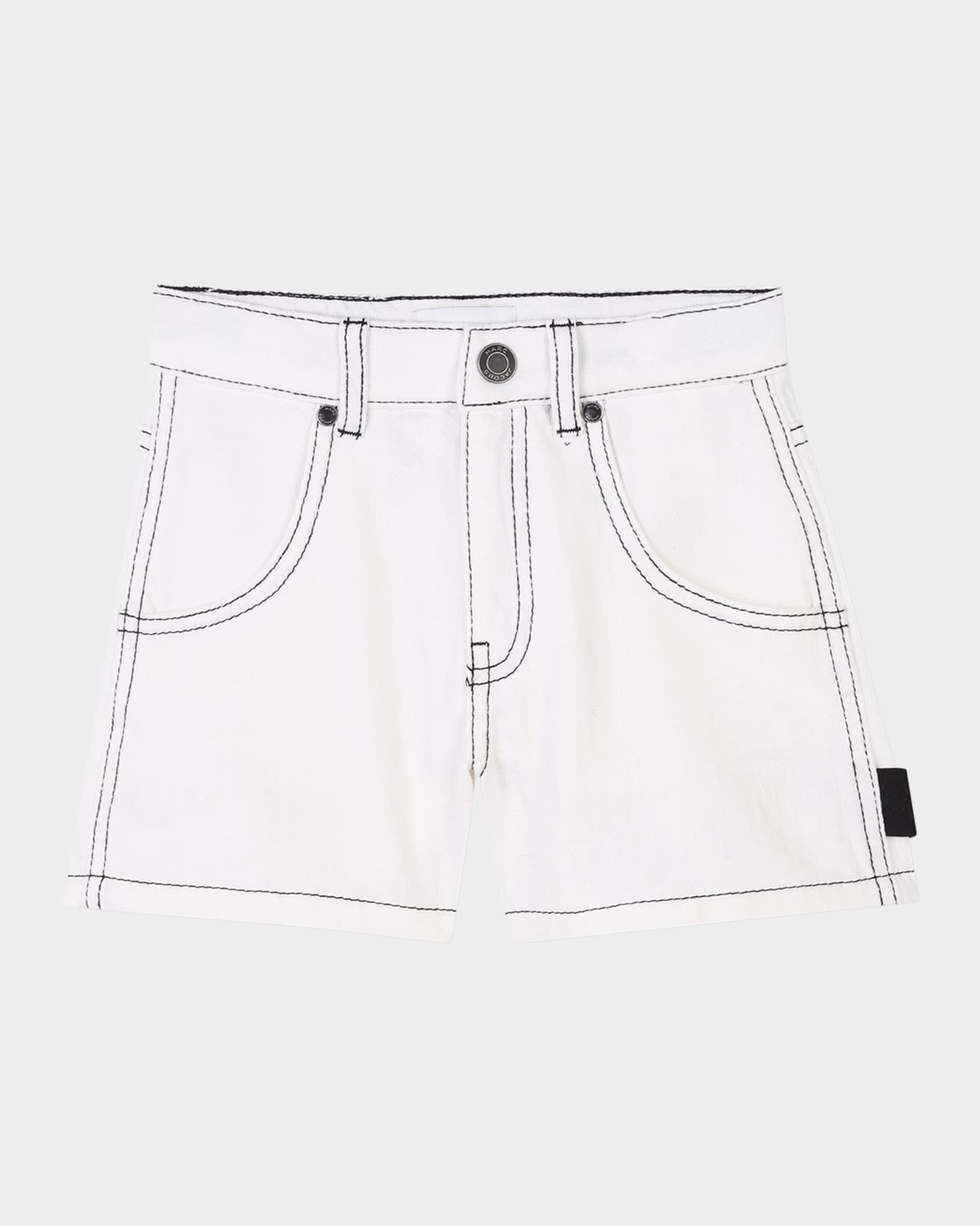 Girl's Contrast-Stitch Cotton Twill Shorts 0
