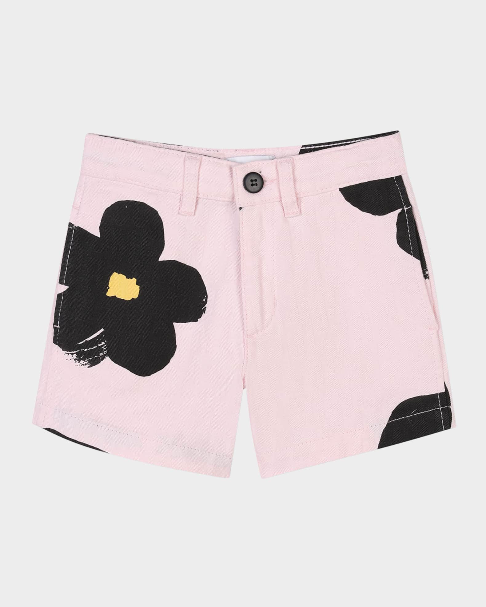 Girl's Floral-Print Cotton Twill Shorts, Size 6-12 0