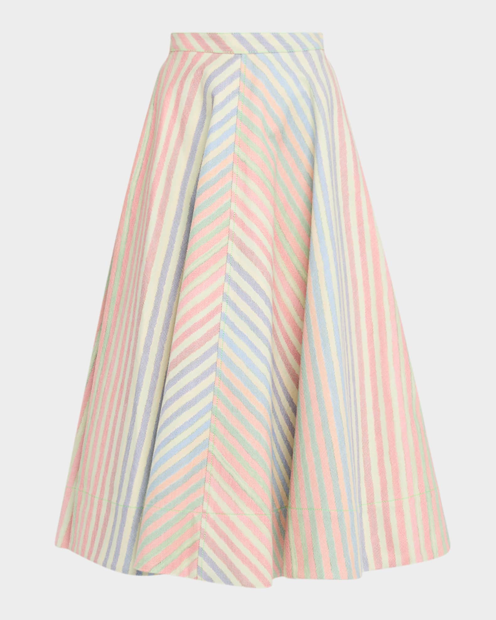 Crayon Stripe Circle Skirt  0