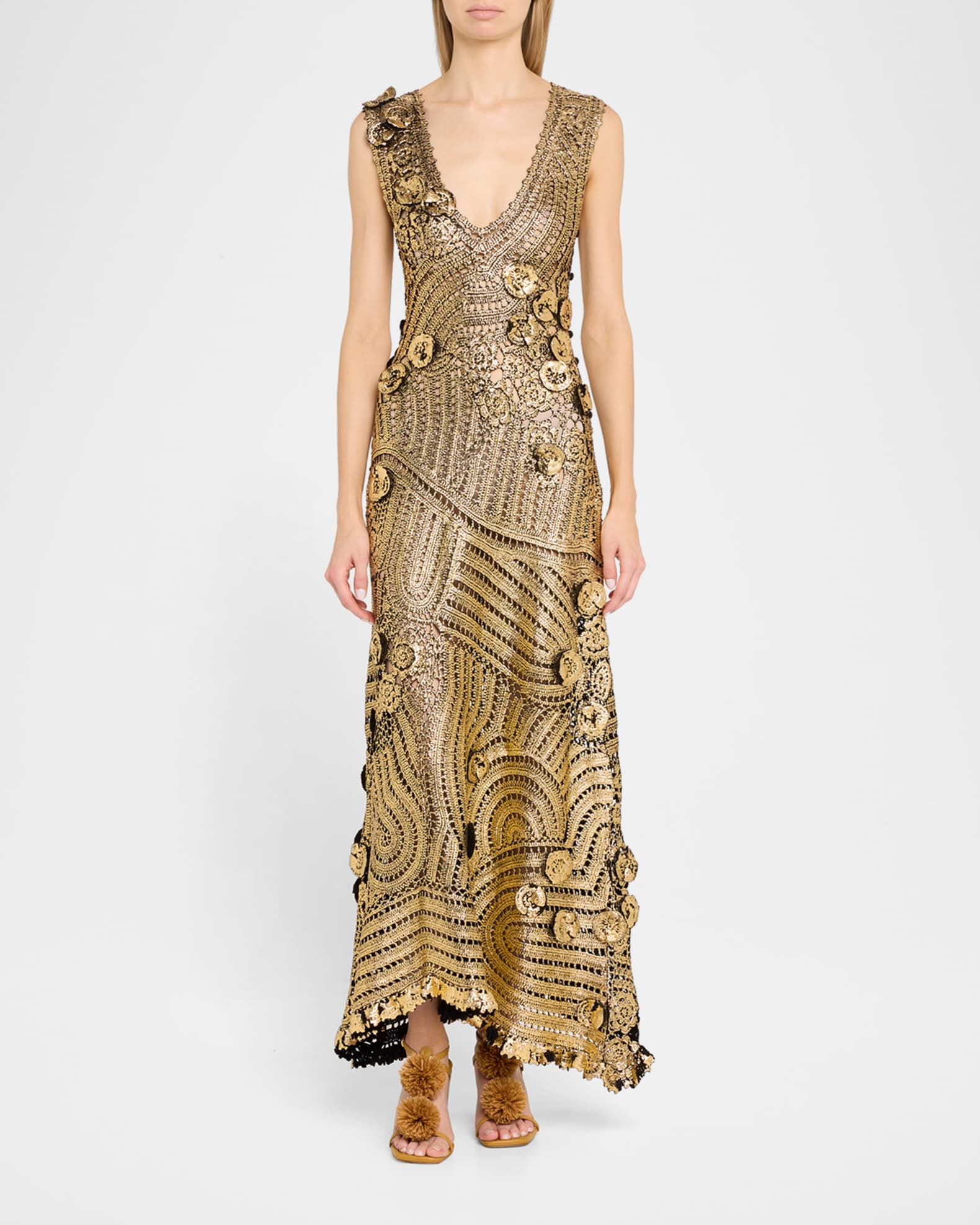 Evelyn Metallic Crochet Dress 1