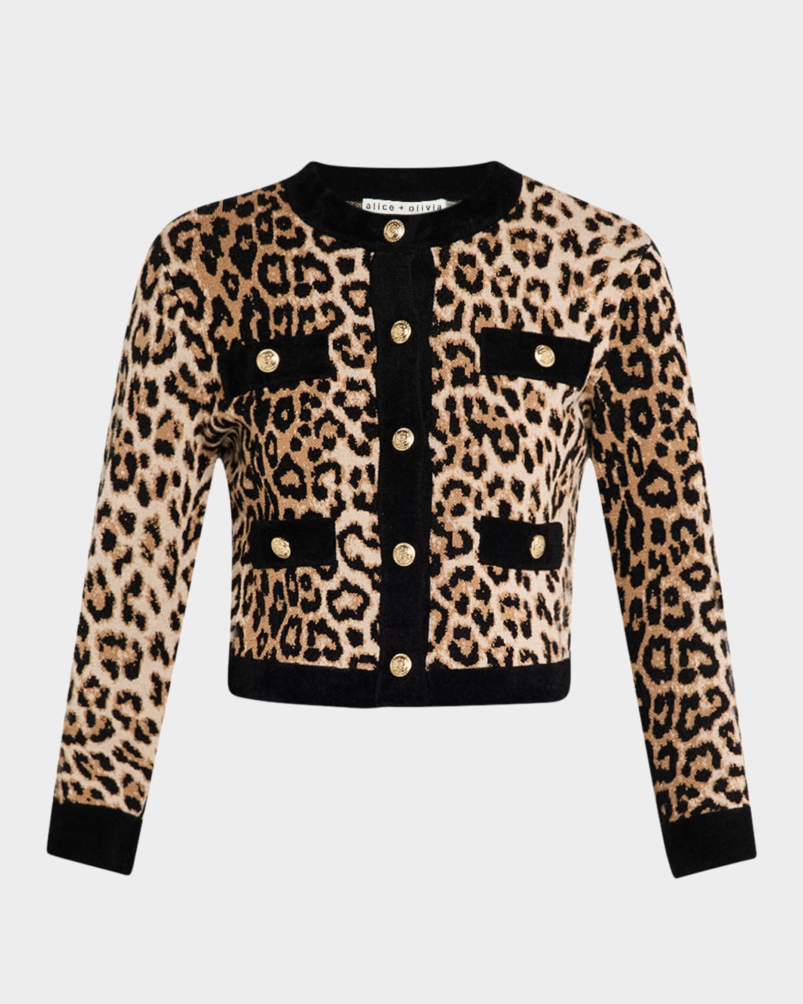 Claira Leopard Cropped Cardigan 0