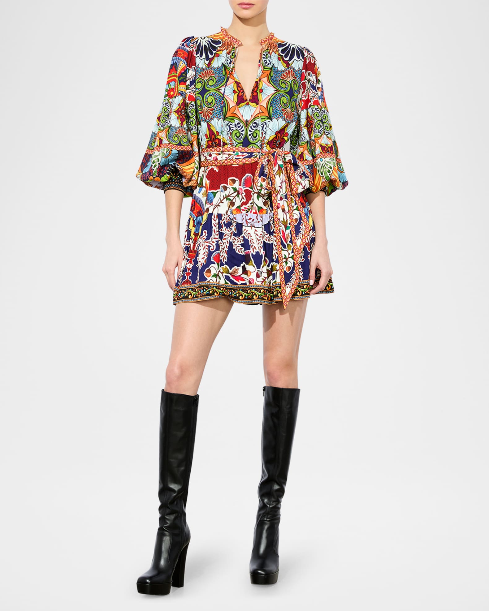 Sadie V-Neck Mini Shirtdress 1