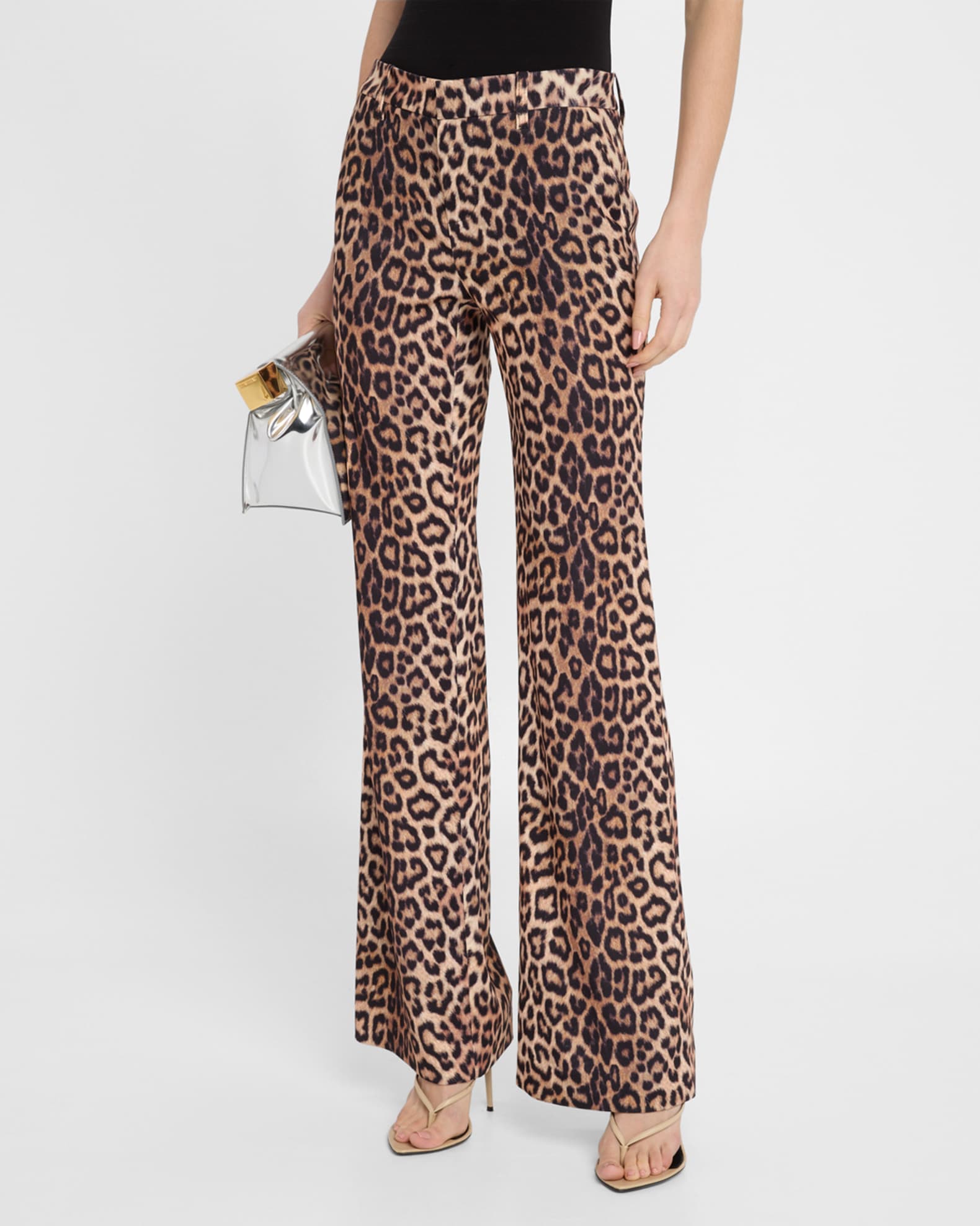 Alice + Olivia Remi Leopard Slim Bootcut Pants | Neiman Marcus