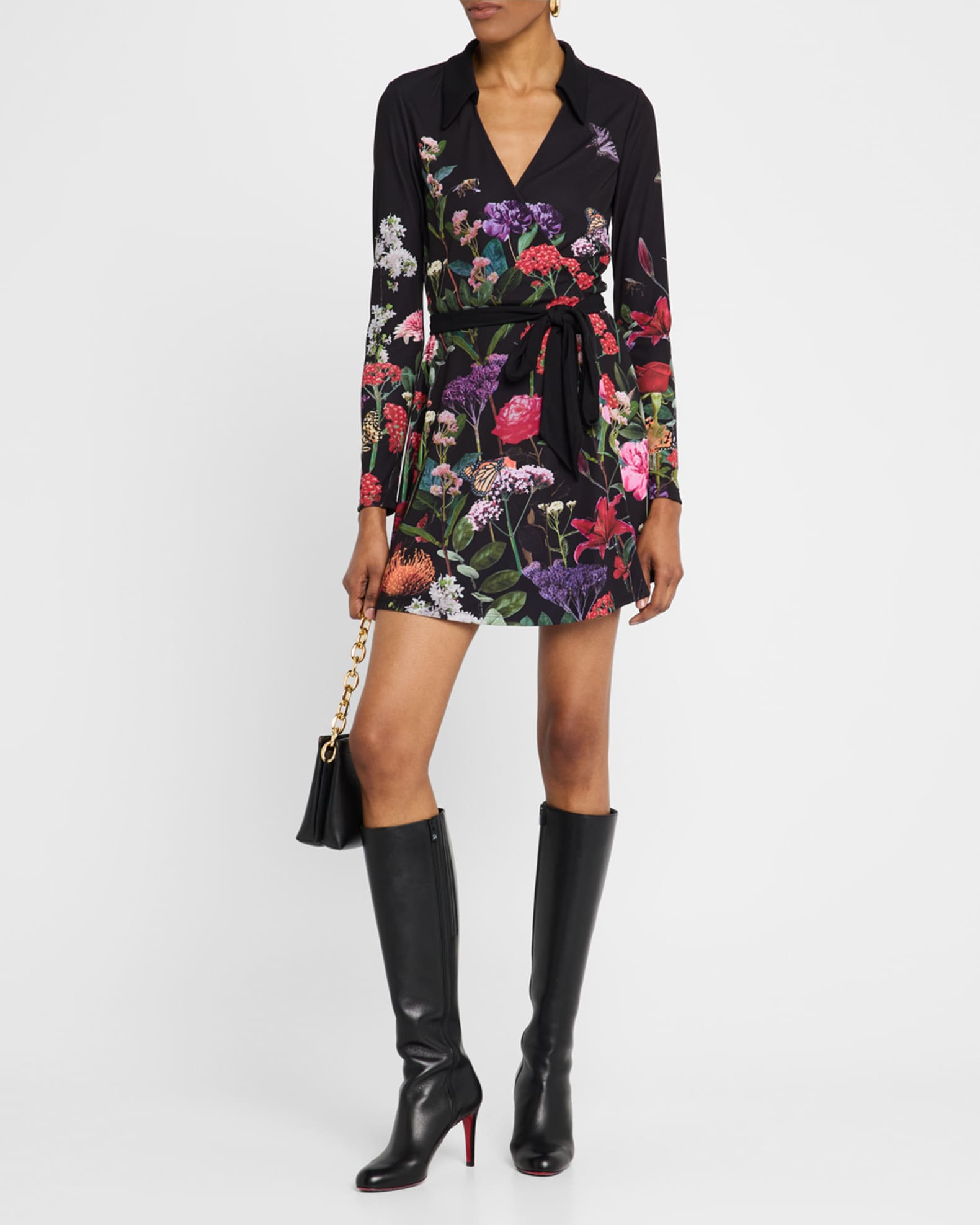 Millicent Long-Sleeve Flare Mini Dress 1