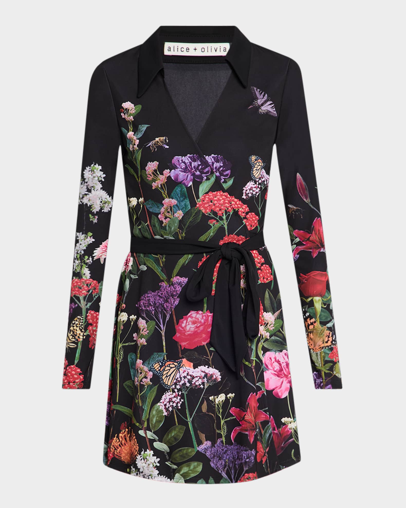 Millicent Long-Sleeve Flare Mini Dress 0