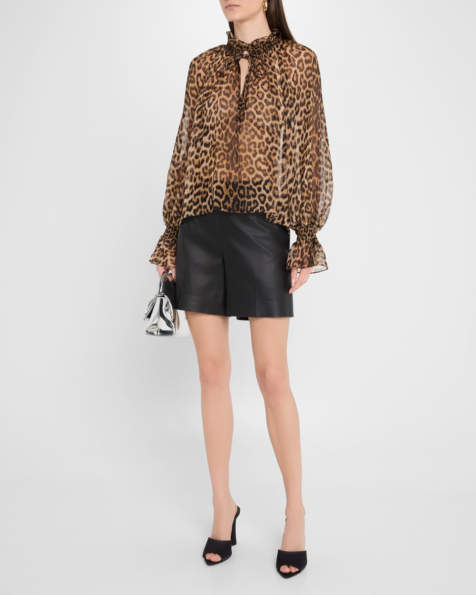 Catwalk Norah Tie-Neck Peasant Blouse 1