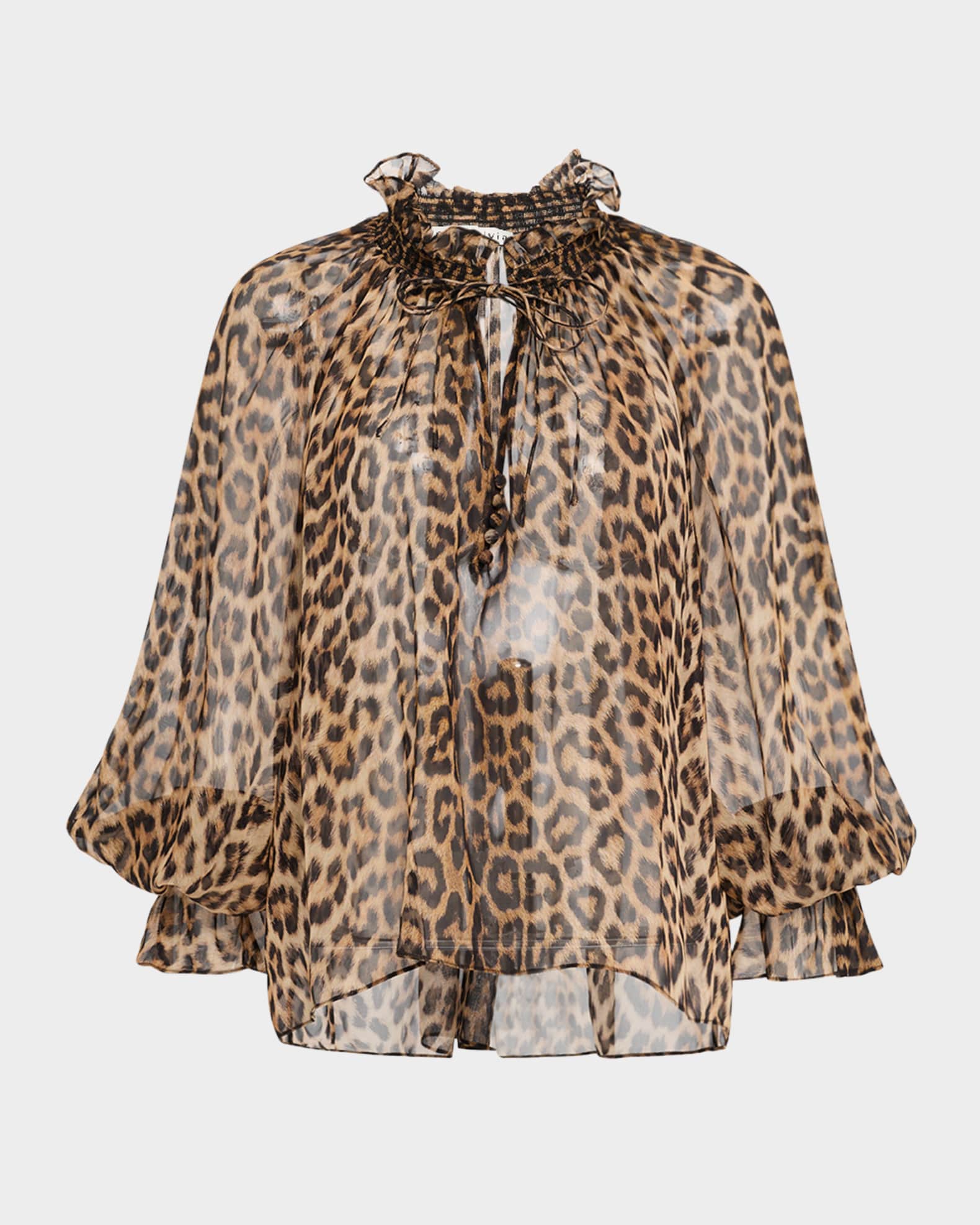 Catwalk Norah Tie-Neck Peasant Blouse 0