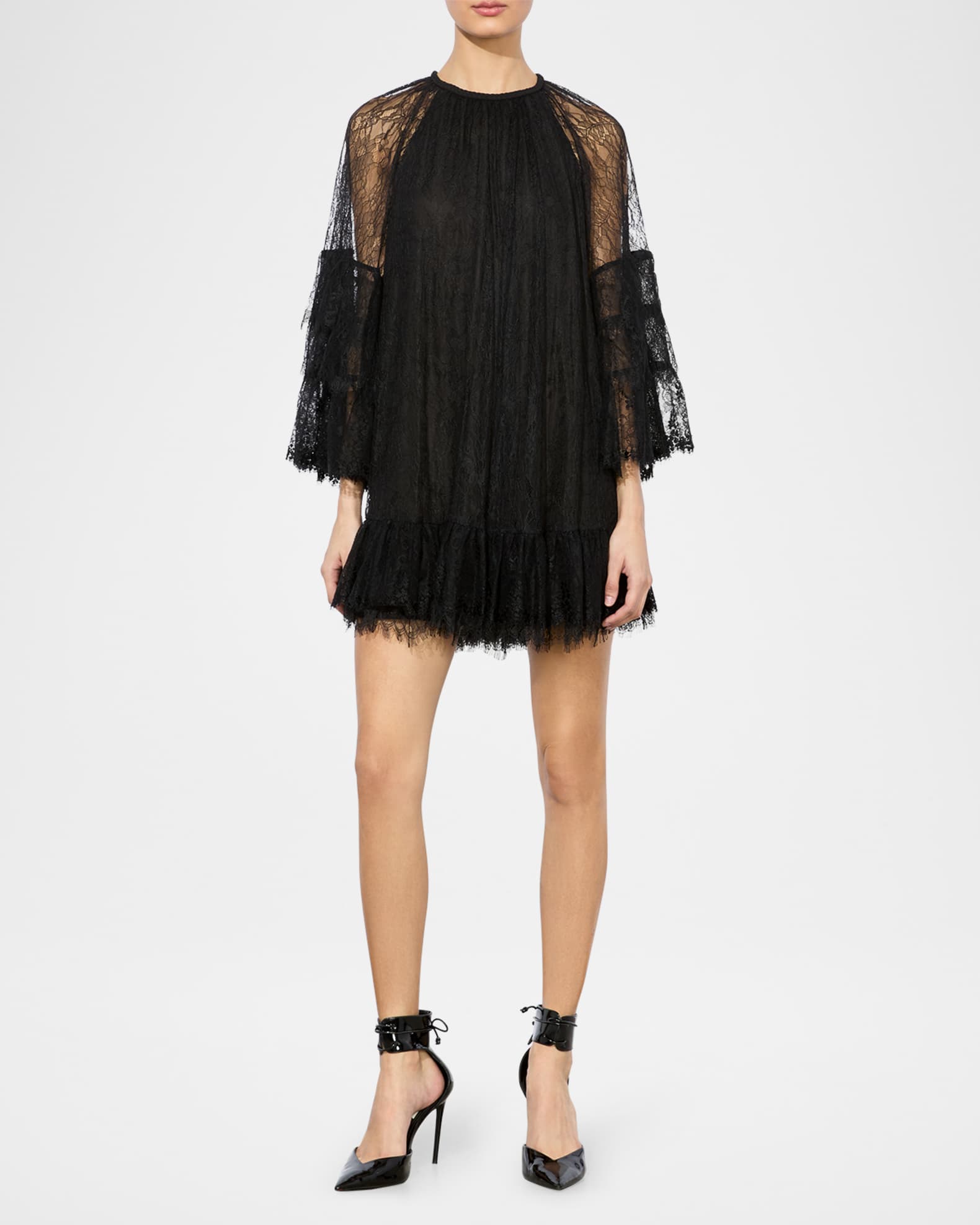 Delia Ruffle Angel-Sleeve Tunic Dress 1