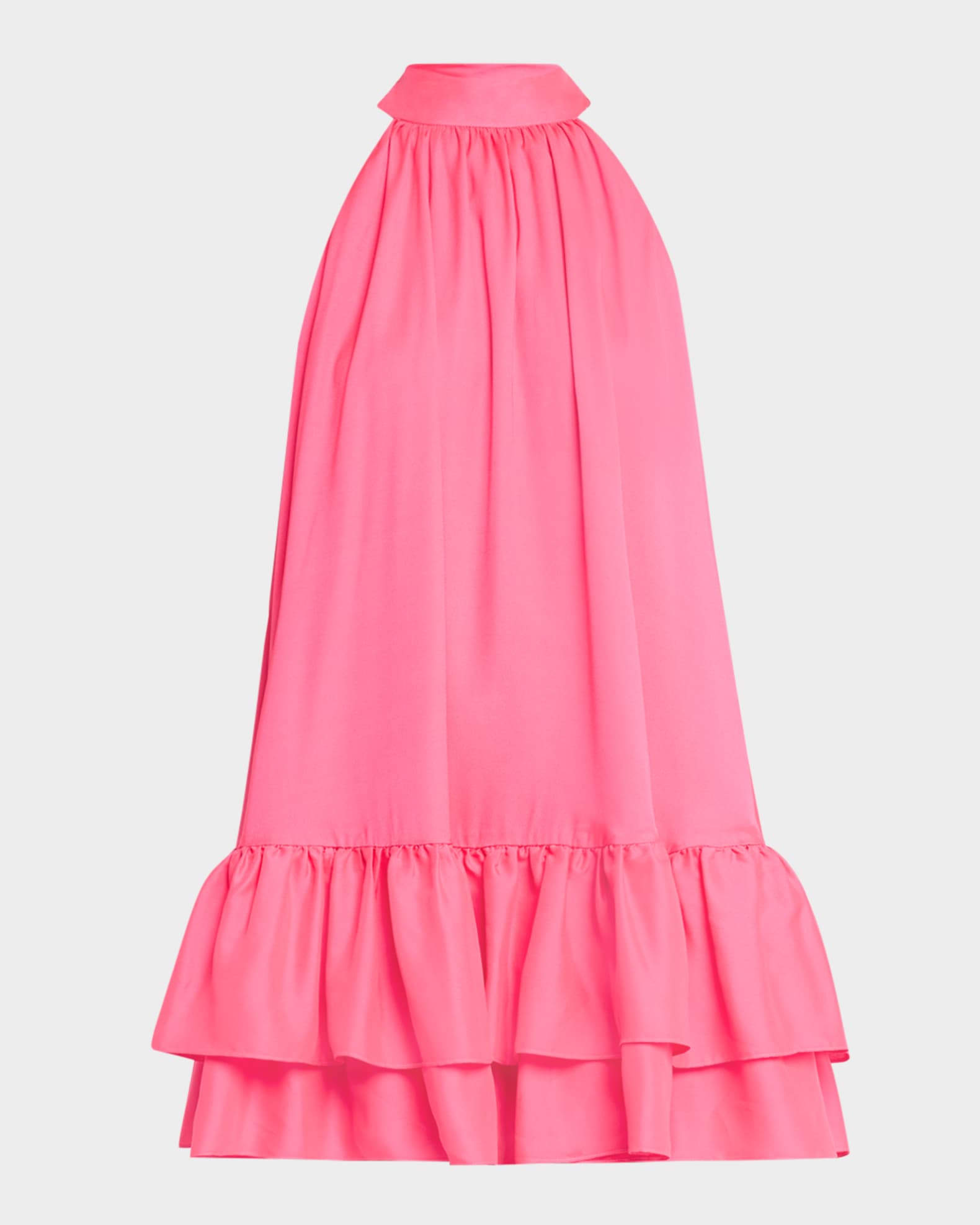 Erna Tie-Neck Halter Mini Dress 0