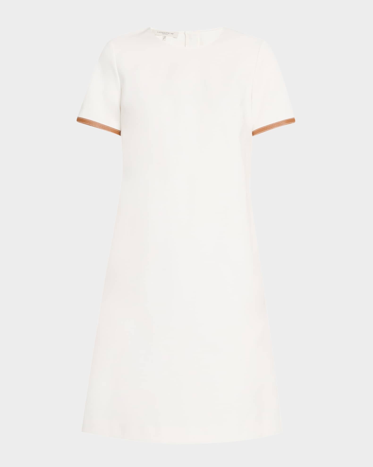 Leather-Trim Cotton Dress 0
