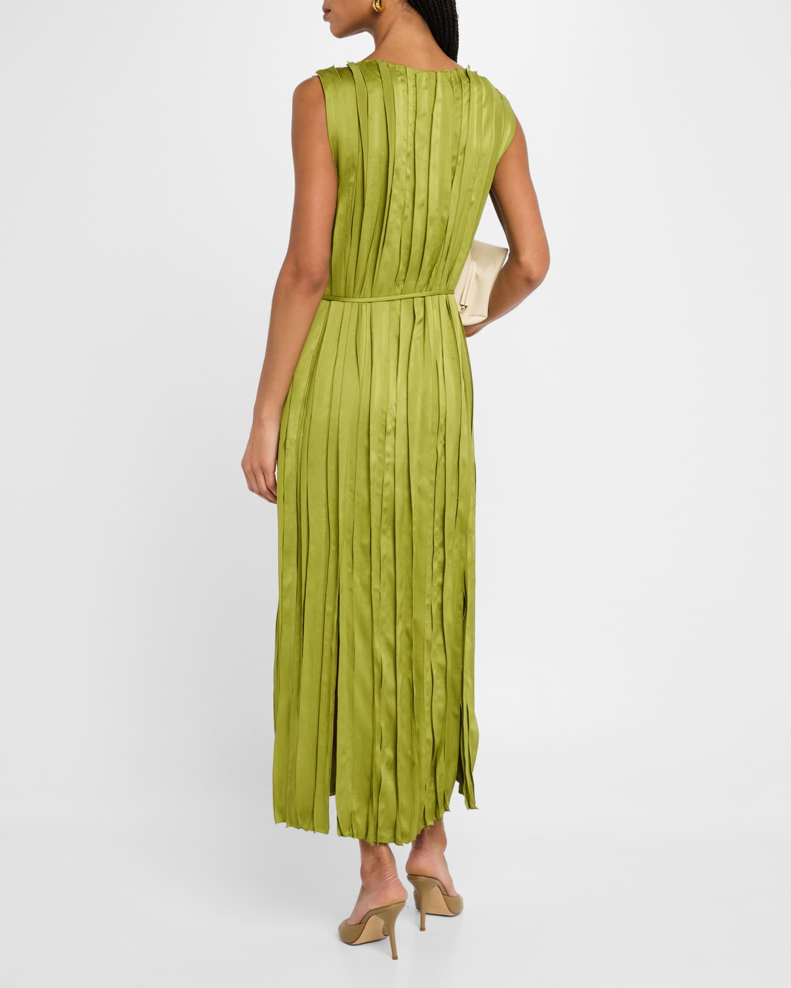 Sleeveless Slit-Hem Midi Dress