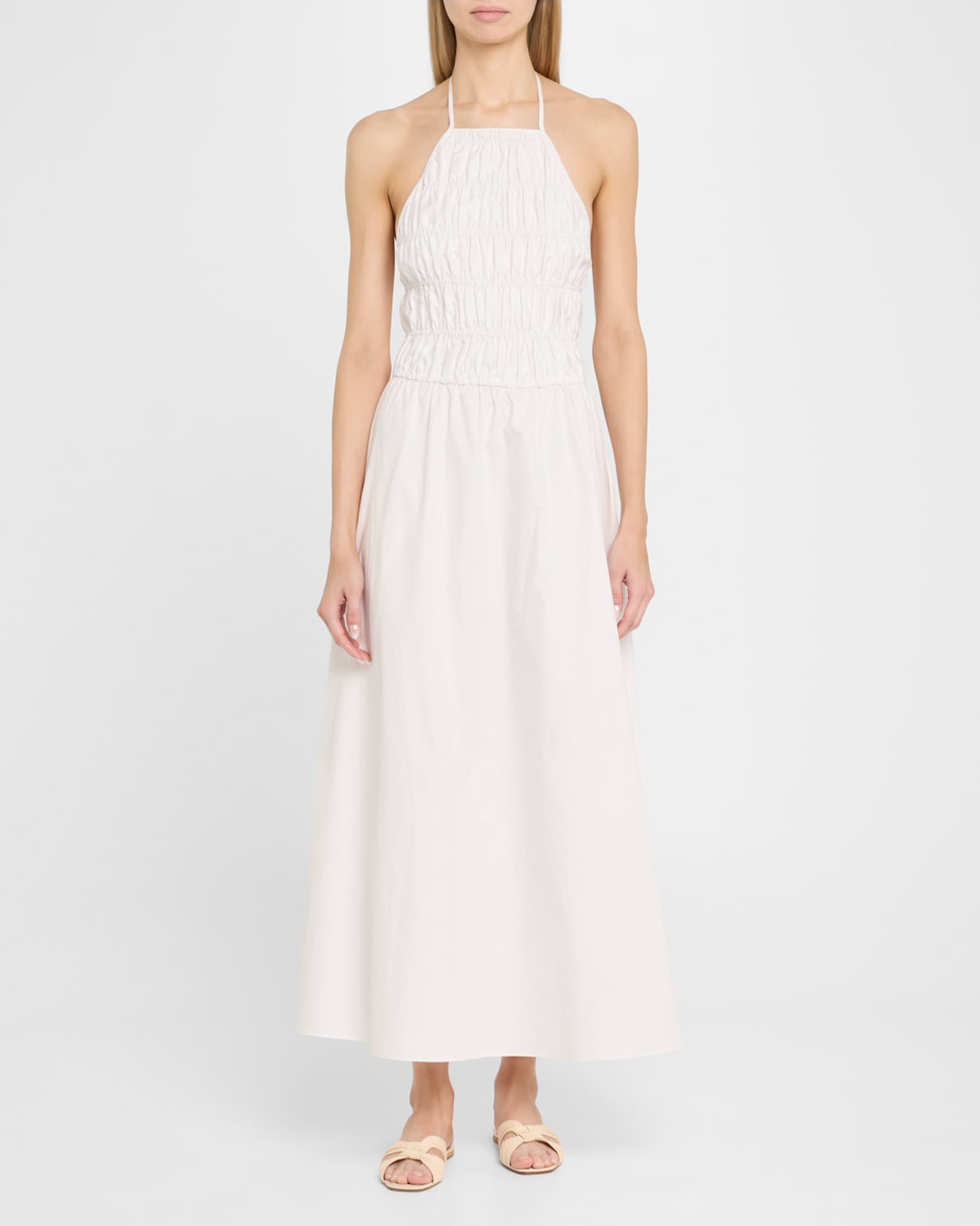 Solid and Striped The Meira Halter Midi Dress | Neiman Marcus