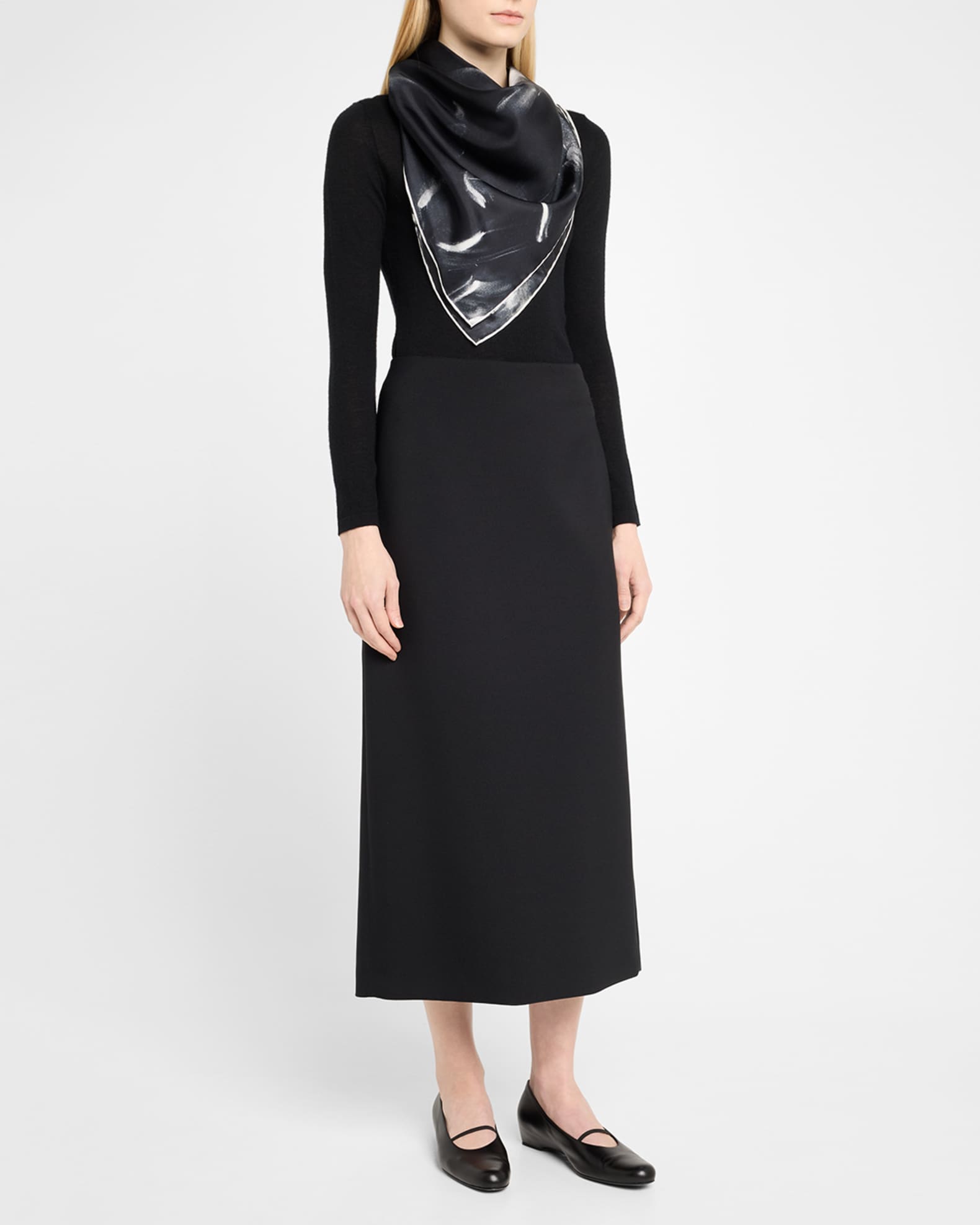 Charcoal Dust Square Silk Twill Scarf 1
