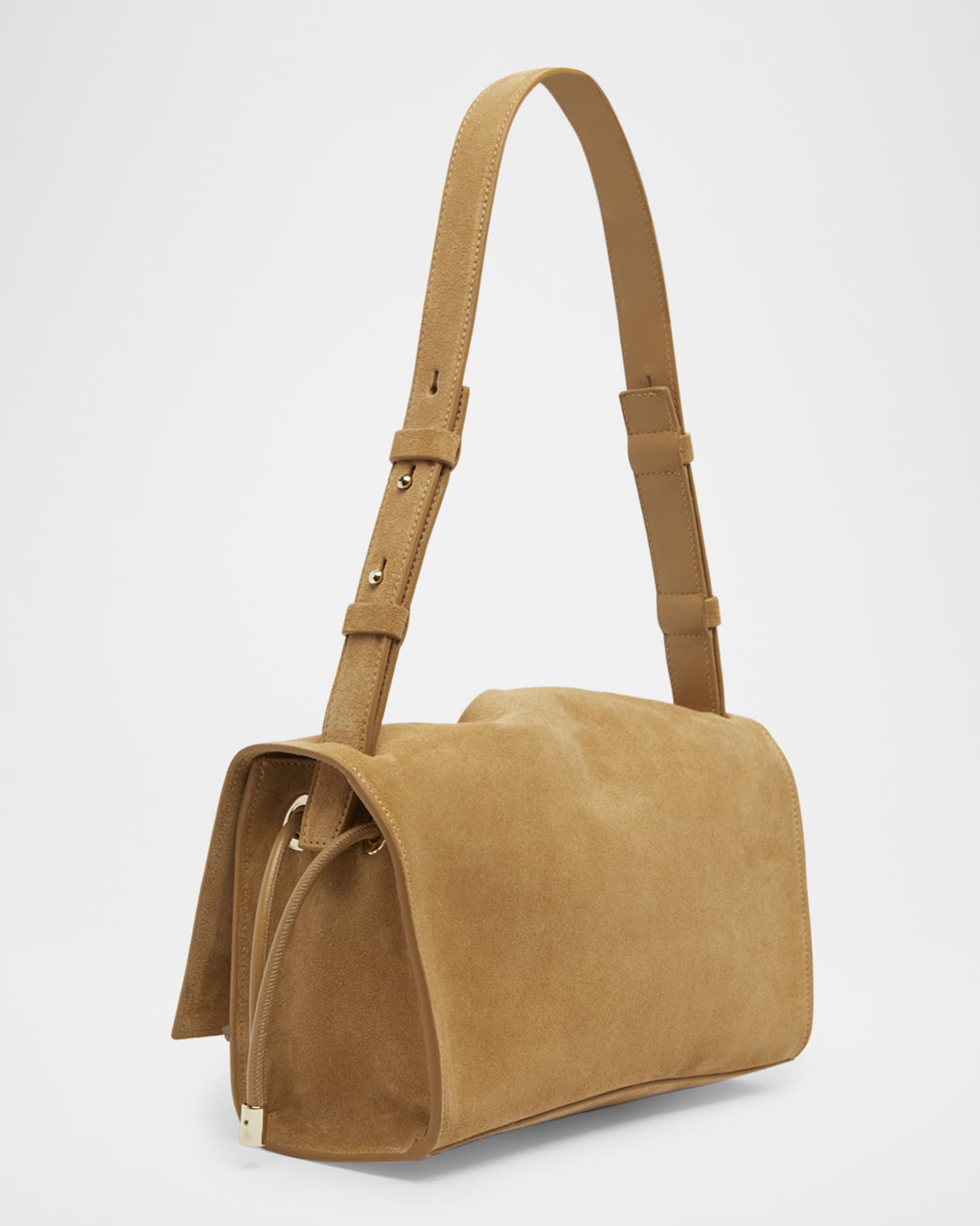 Baggy Small Shoulder Bag in Suede  1