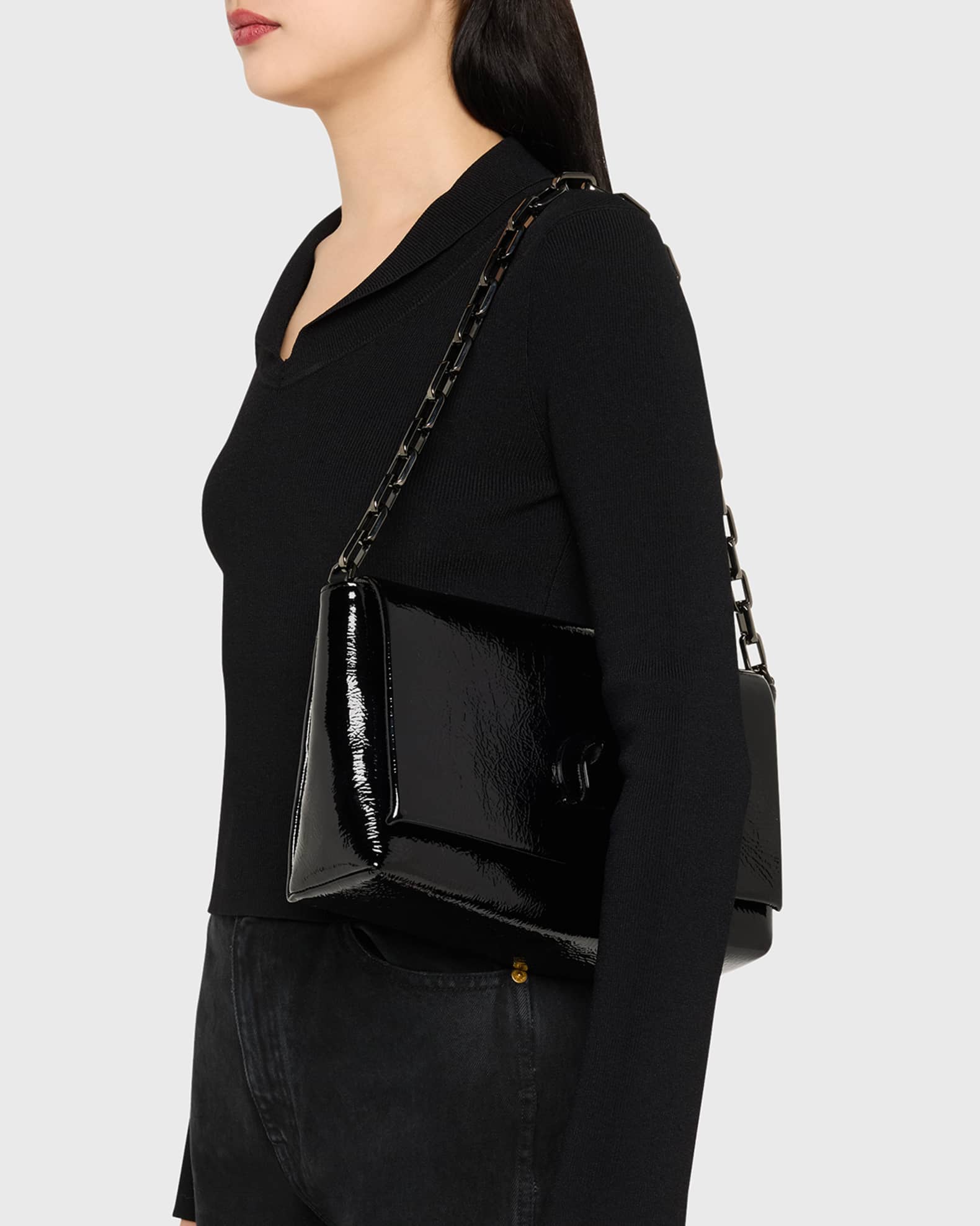 Christian Louboutin Loubi54 Large Flap Shoulder Bag in Naplak