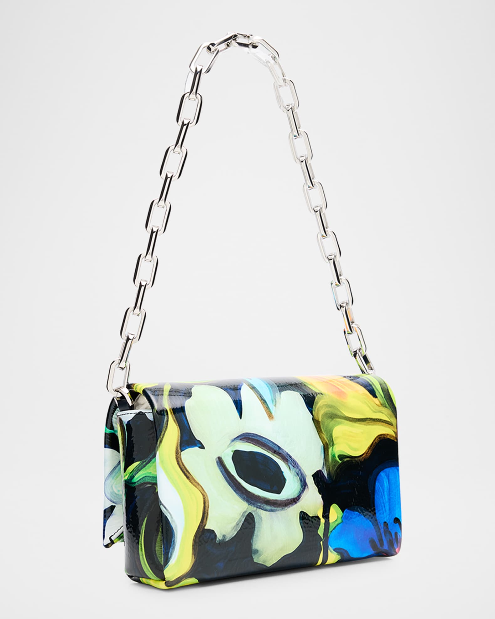 Loubi54 Small Shoulder Bag in Flower Strass Naplak Leather 1
