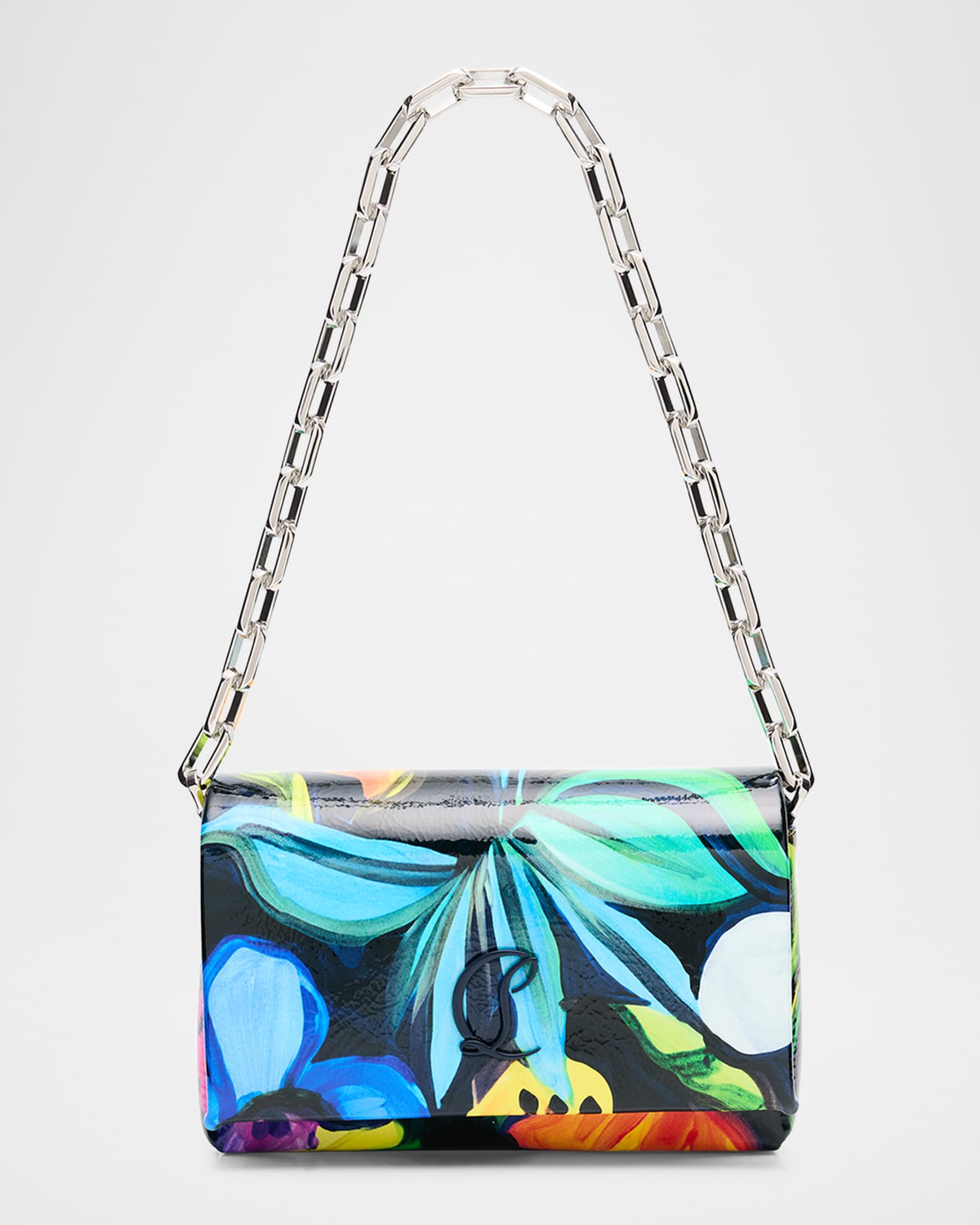 Loubi54 Small Shoulder Bag in Flower Strass Naplak Leather 0