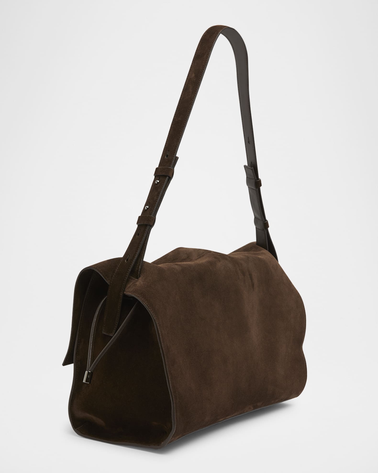 Baggy Large Shoulder Bag in Suede  1