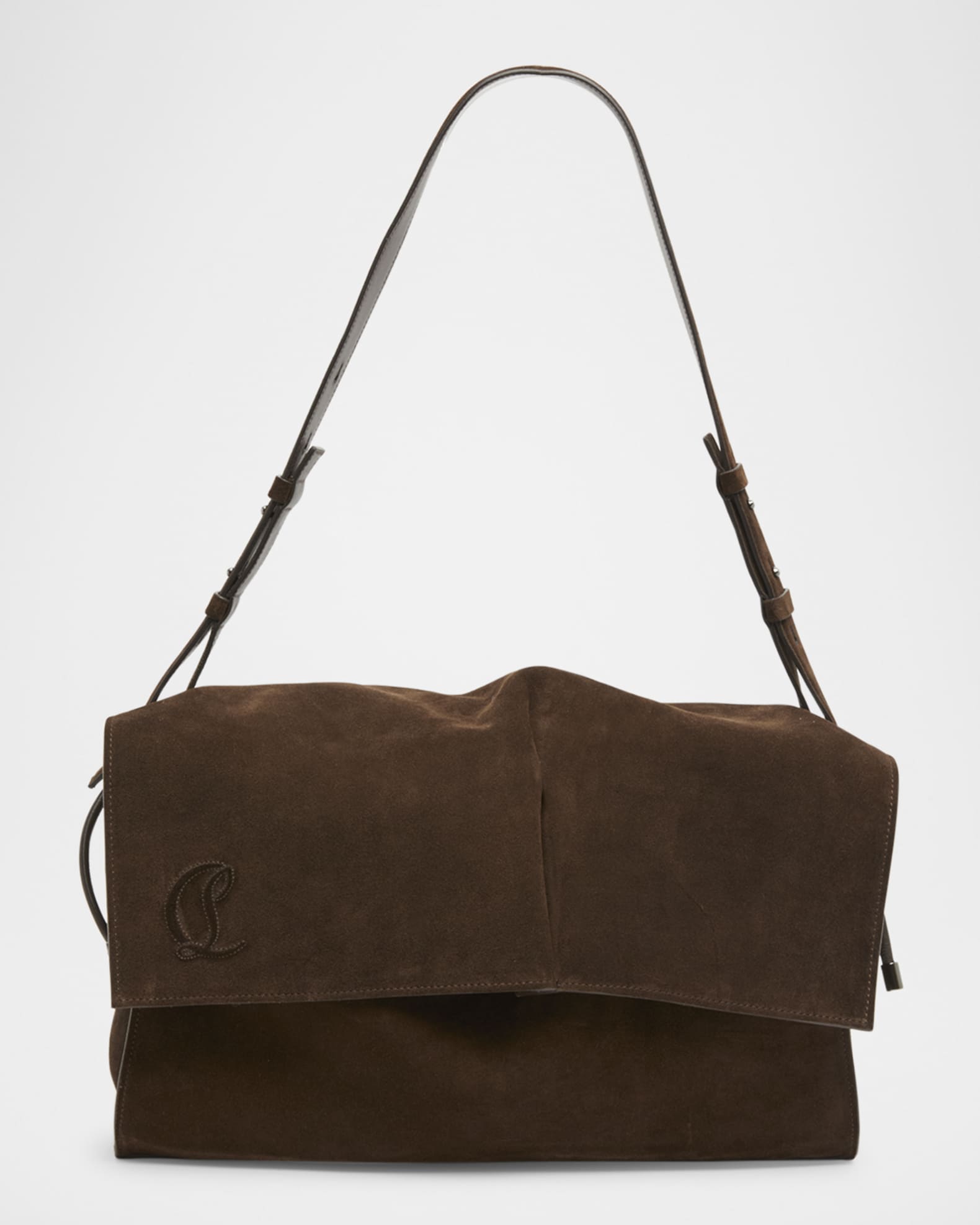 Baggy Large Shoulder Bag in Suede  0