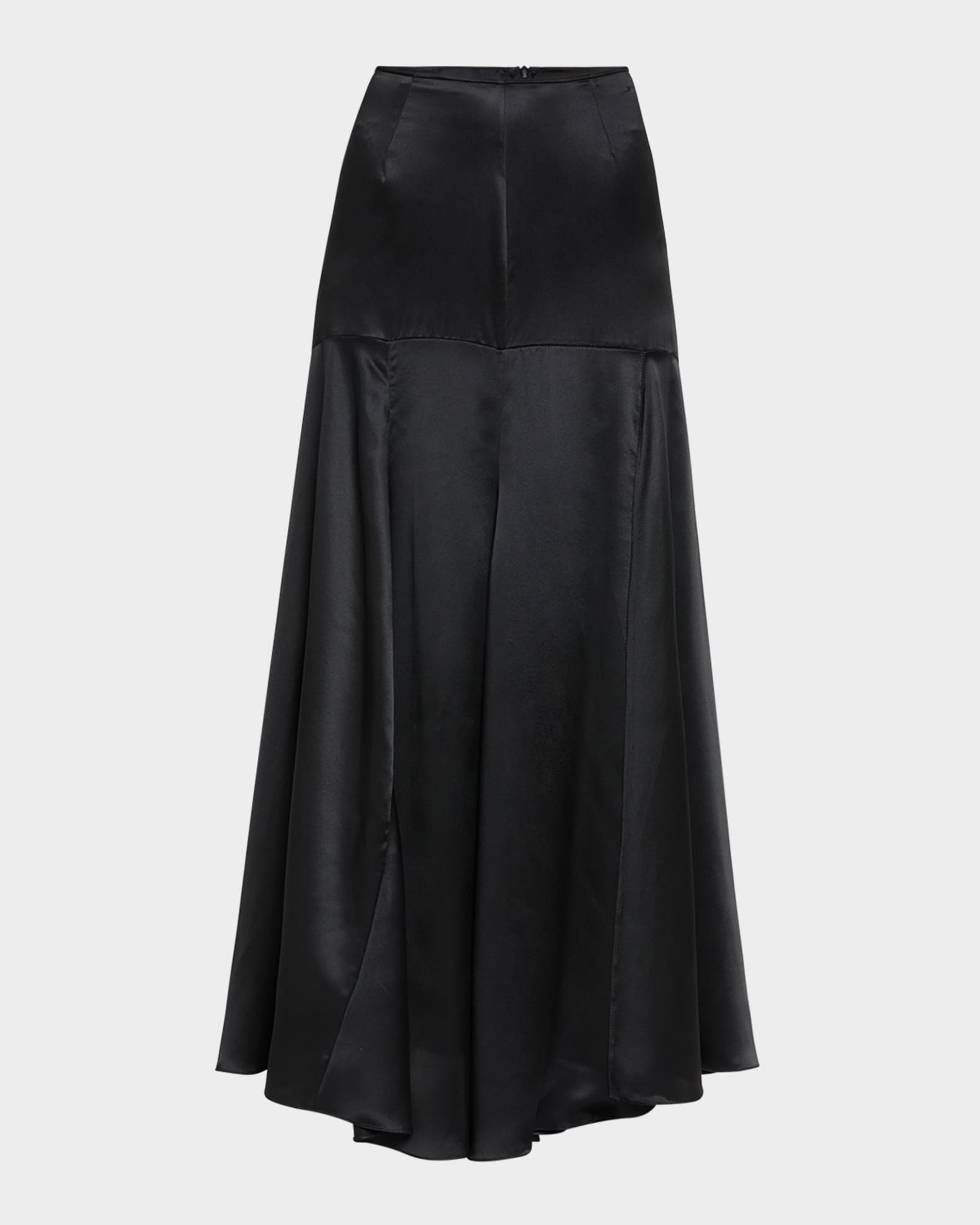 Drop-Waist Slit Bias Silk Maxi Skirt 0