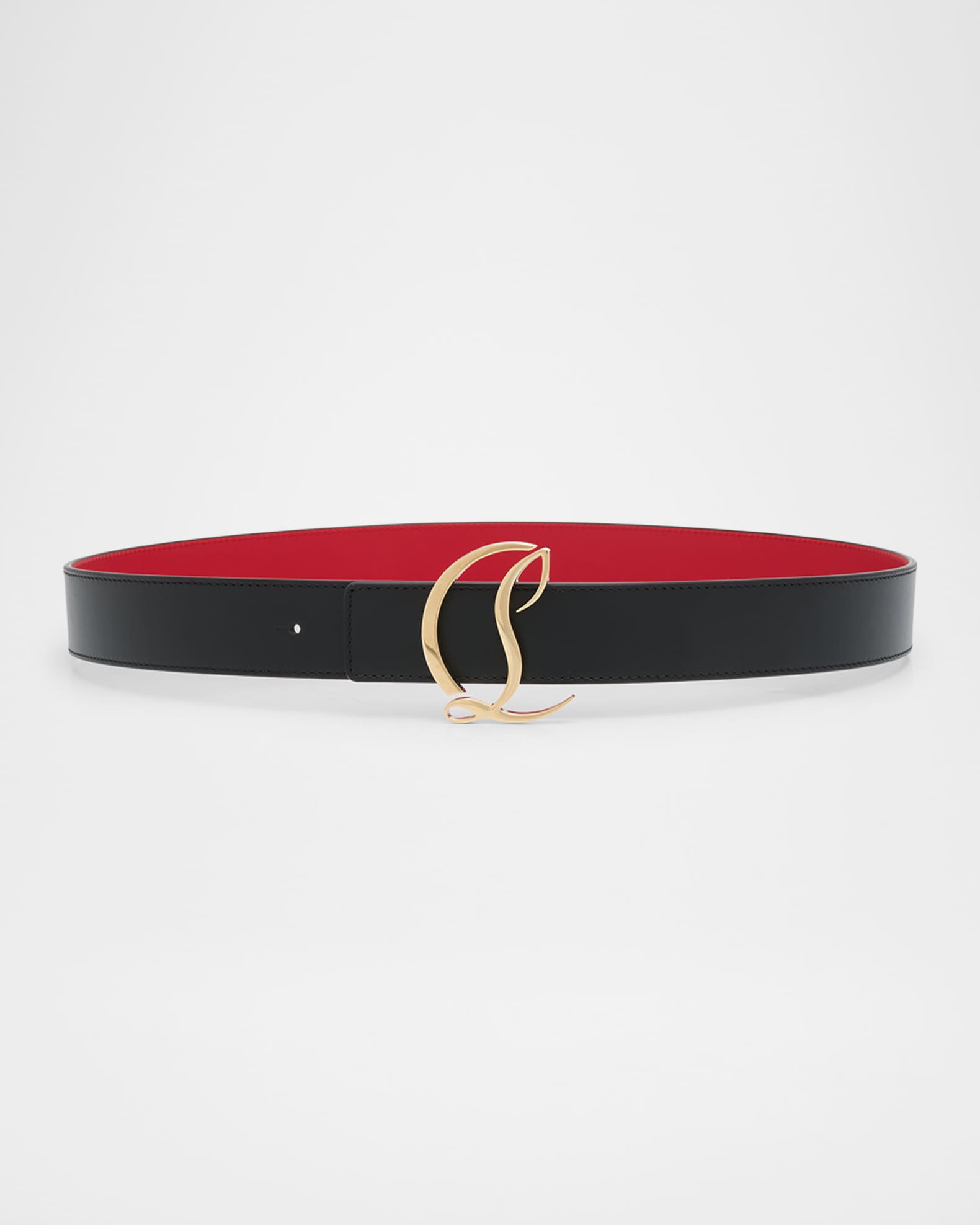 Christian Louboutin CL Logo Leather Belt | Neiman Marcus