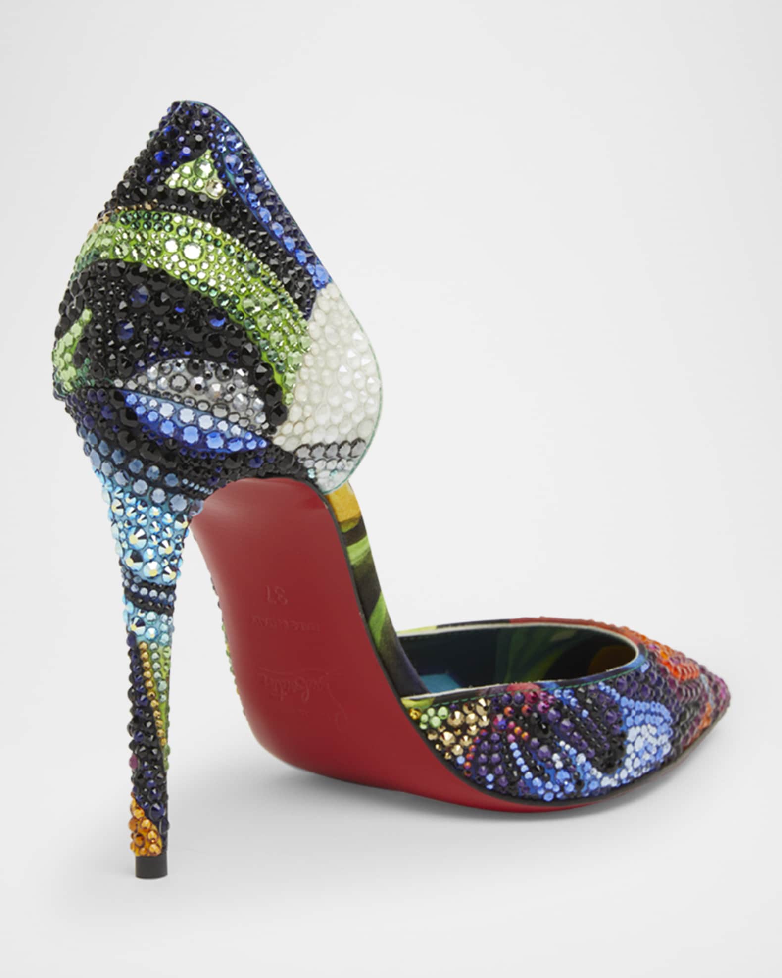 Iriza Strass Half-d'Orsay Red Sole Pumps 1