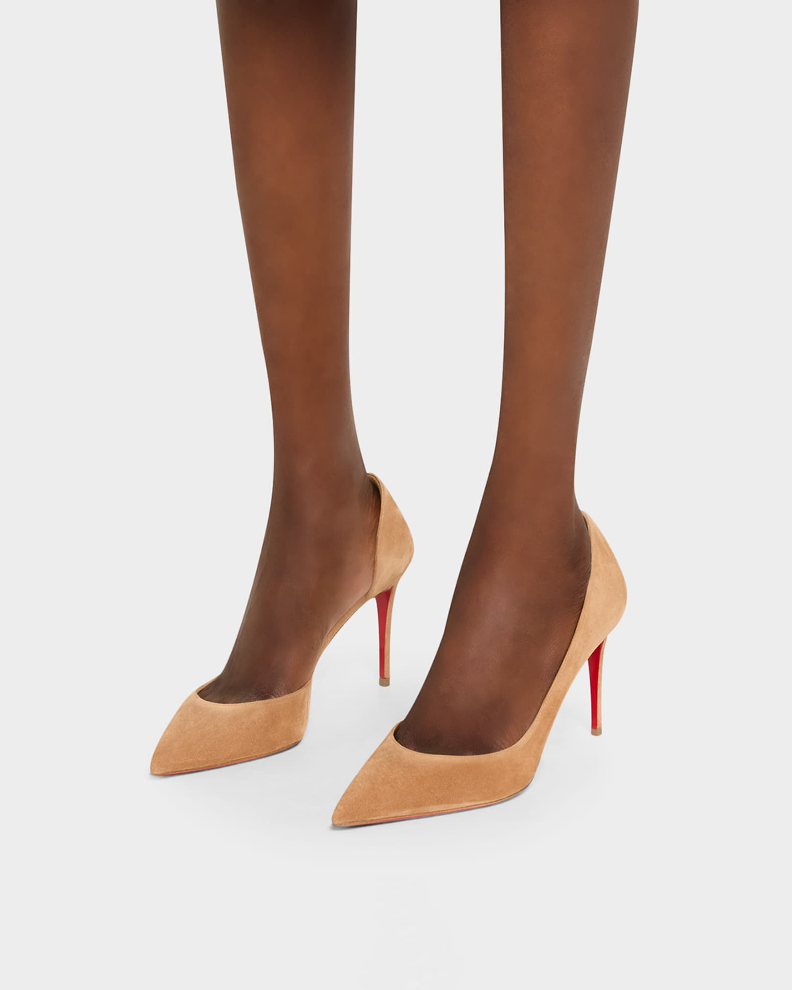 Christian Louboutin Tuca100オープントゥD’Orsay Christian Louboutin 85mm Iriza Suede Half-d'Orsay Pumps | Neiman