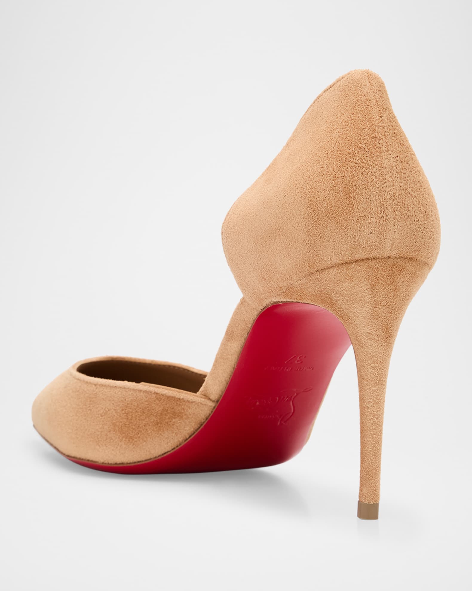 Iriza Suede Half-d'Orsay Red Sole Pumps 1
