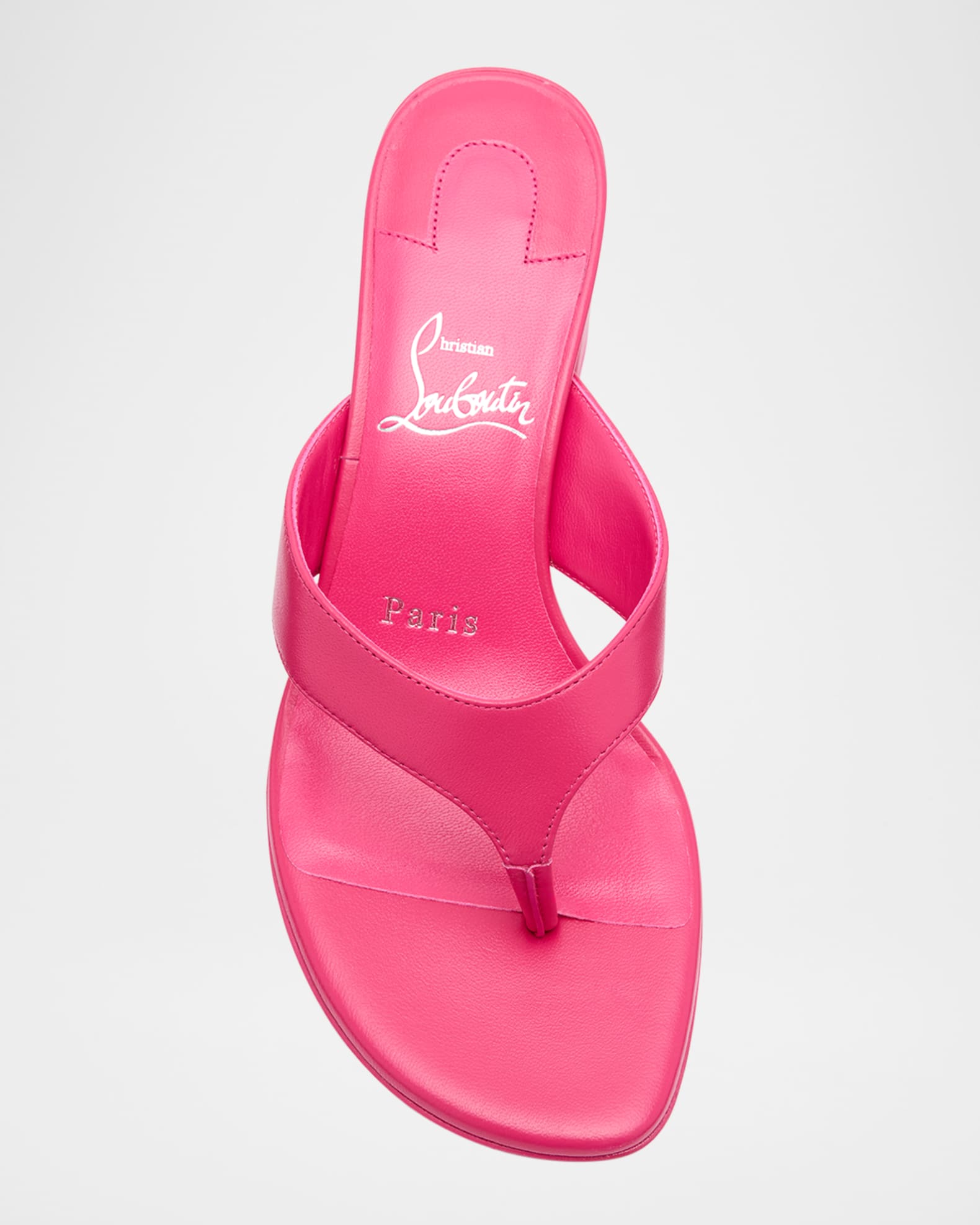 Christian Louboutin Jane Tonga Leather Red Sole Slide