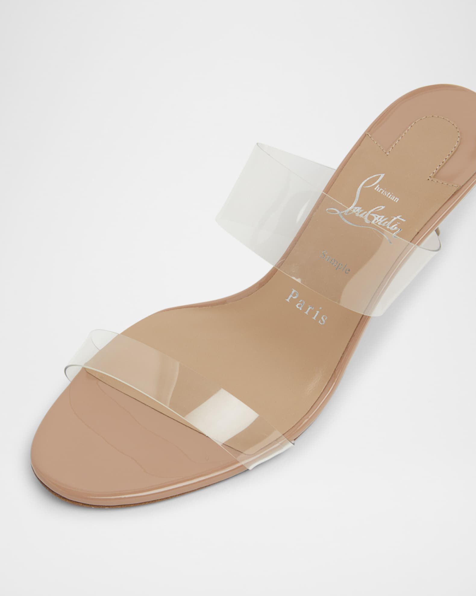 Just Nothing Clear Red Sole Slide Sandals