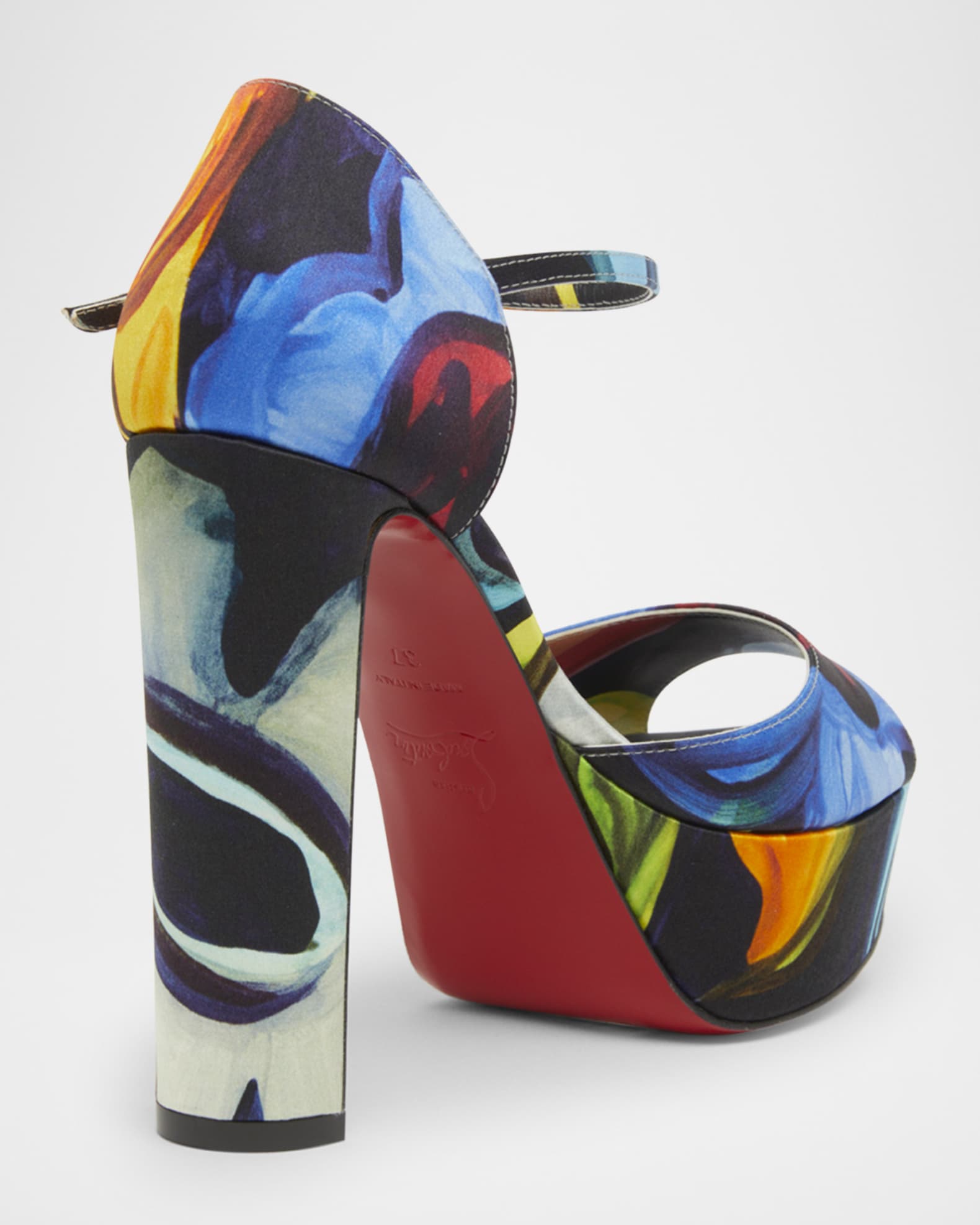 Sandaloo Multi Red Sole Platform Sandals 1