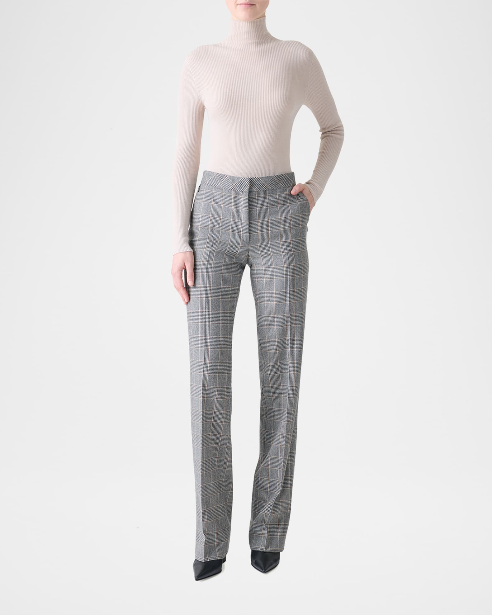 Carl Prince Of Wales Check Cashmere Pants 1