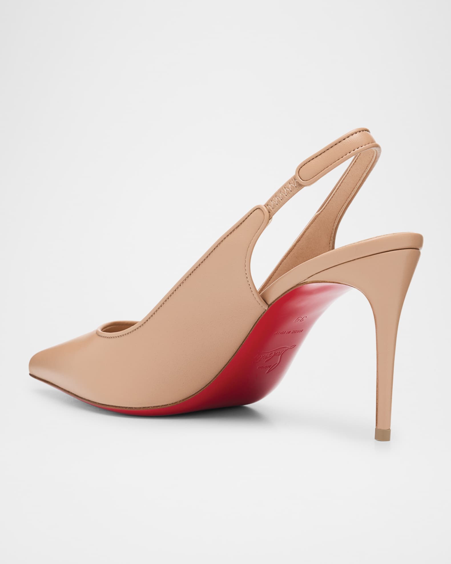 Christian Louboutin 85mm Sporty Kate Leather Slingback Pumps