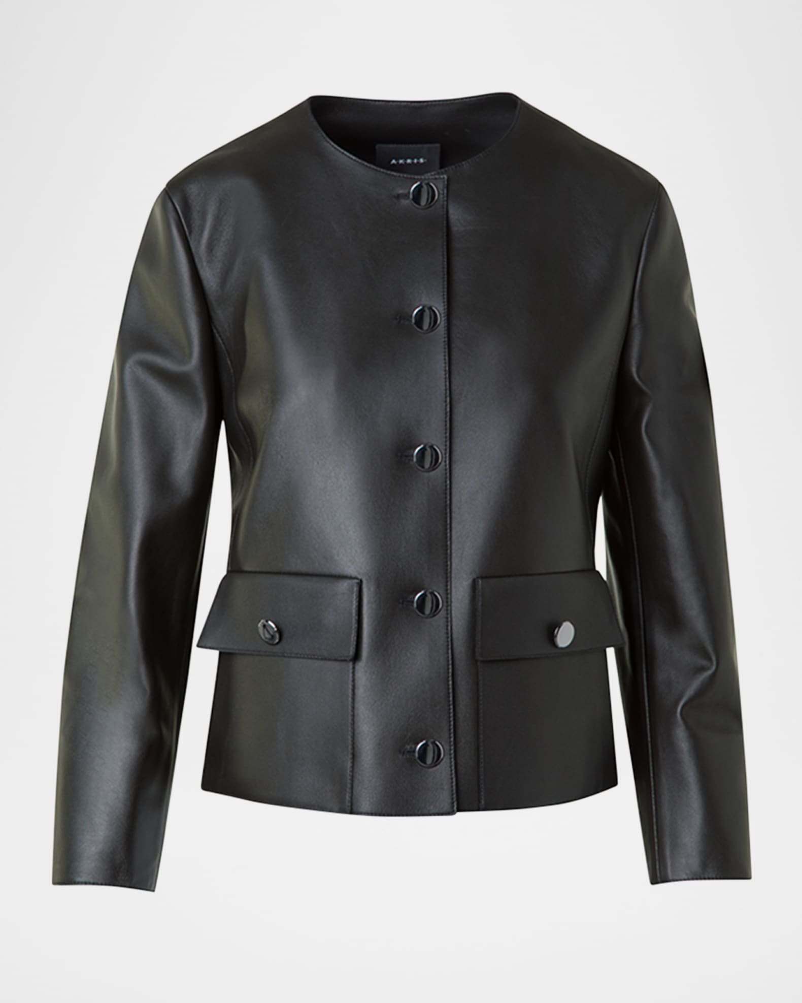 Lamb Nappa Leather Collarless Jacke†  0