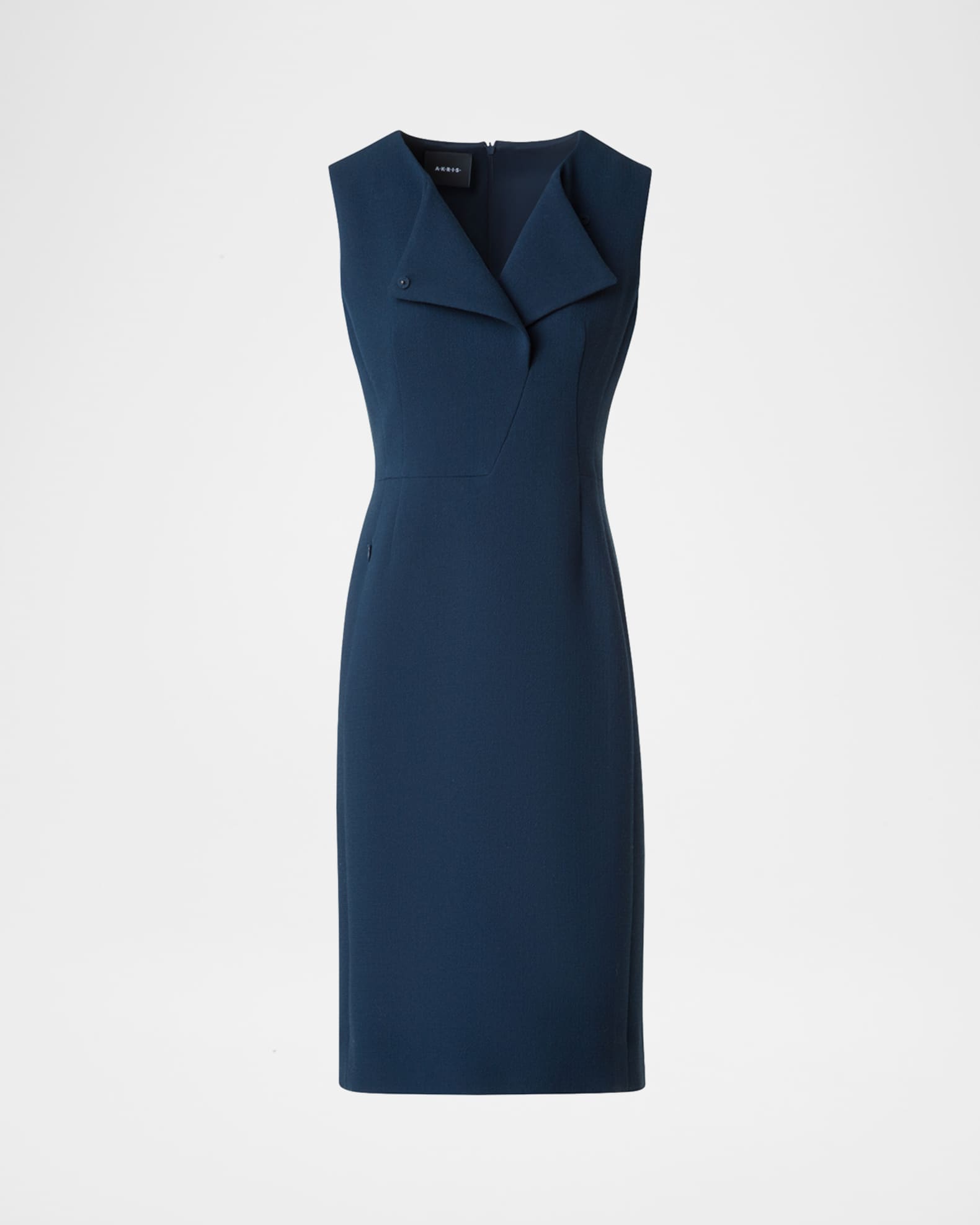 Double-Face Wool Crepe Sheath Dress 0