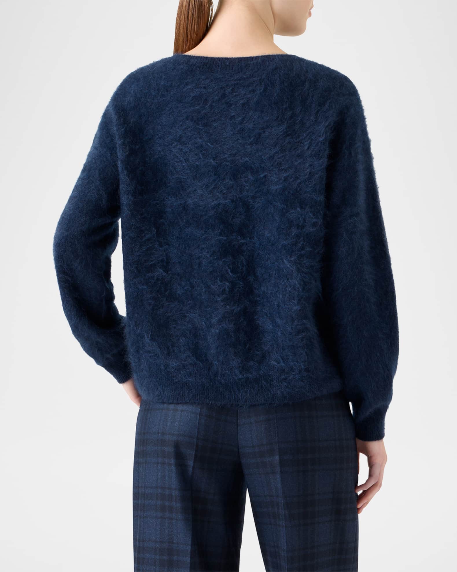 Akris Brushed Cashmere Crewneck Sweater | Neiman Marcus