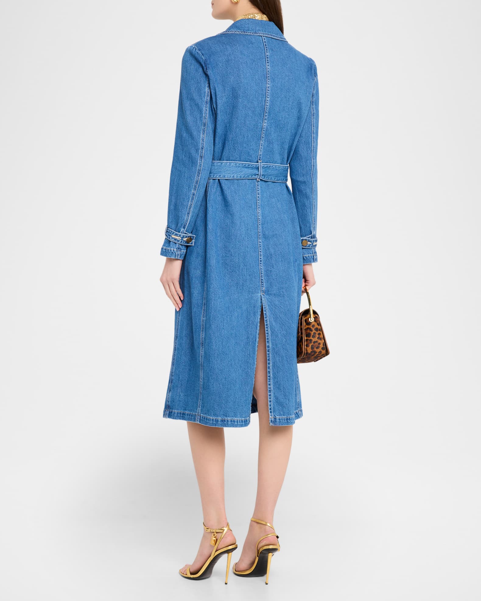 L'Agence Bradley Denim Trench Coat | Neiman Marcus