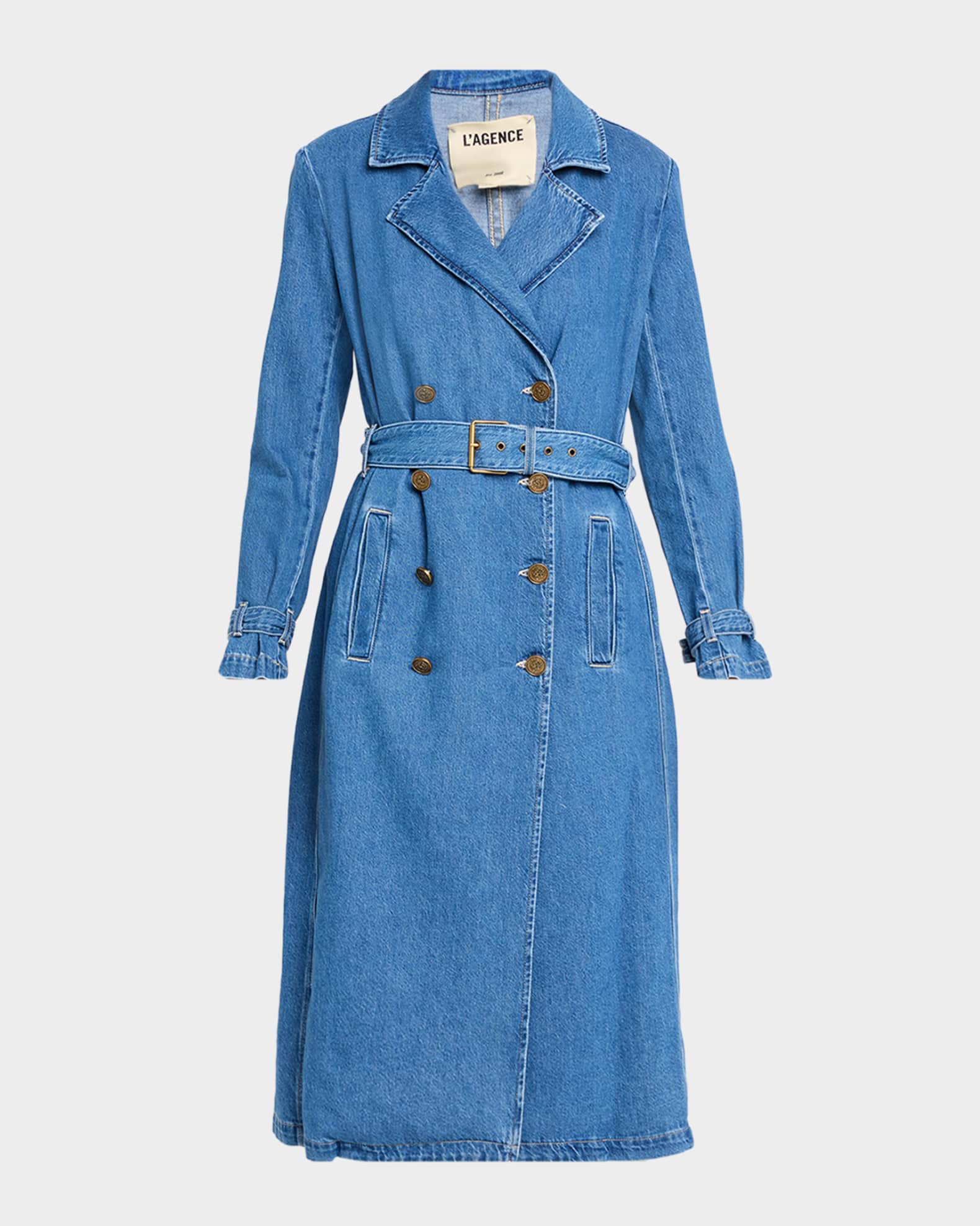 L'Agence Bradley Denim Trench Coat | Neiman Marcus