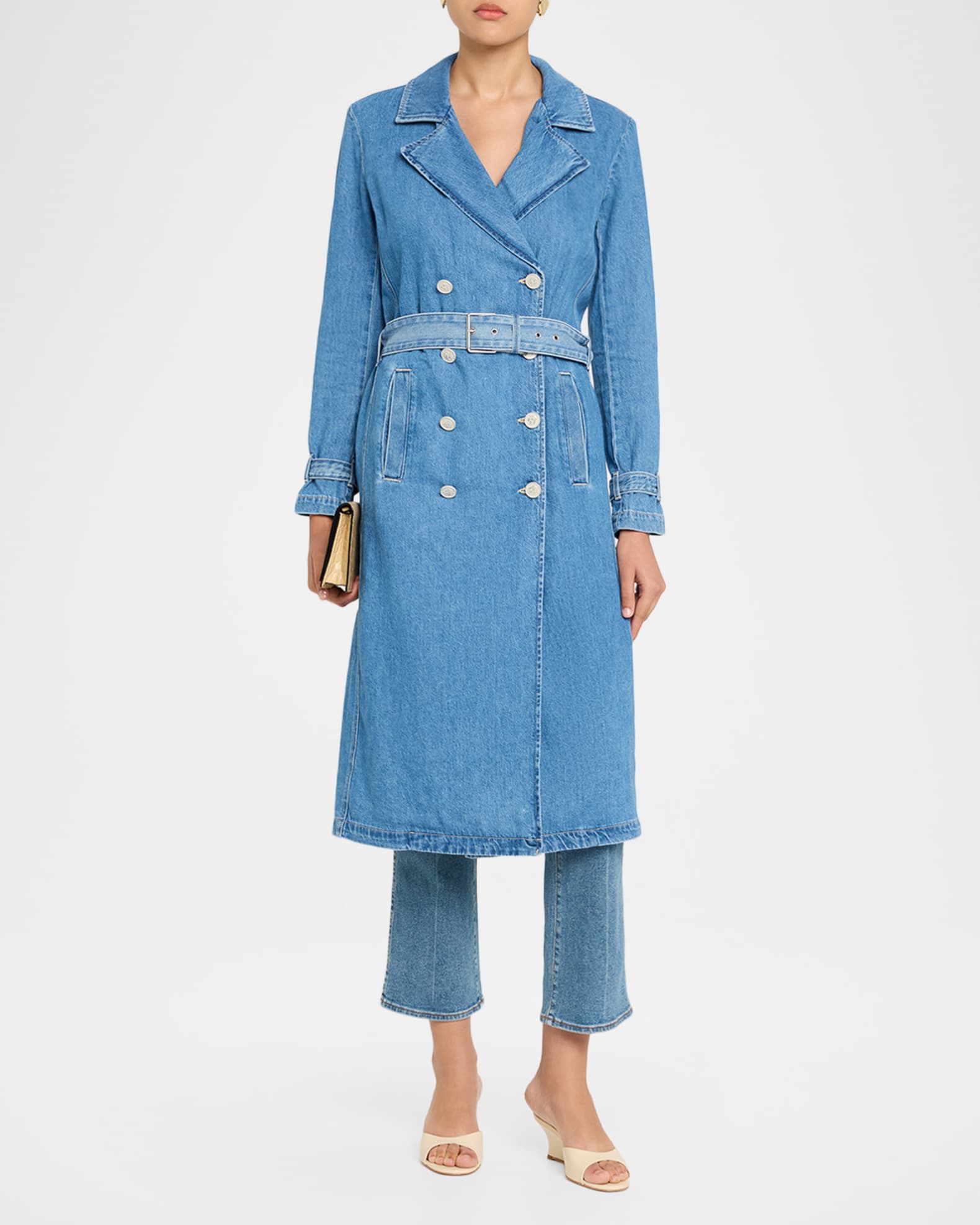 L'Agence Bradley Denim Trench Coat | Neiman Marcus