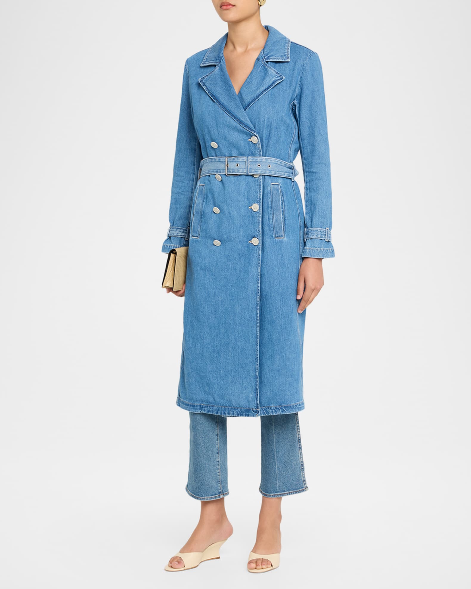 L'Agence Bradley Denim Trench Coat | Neiman Marcus